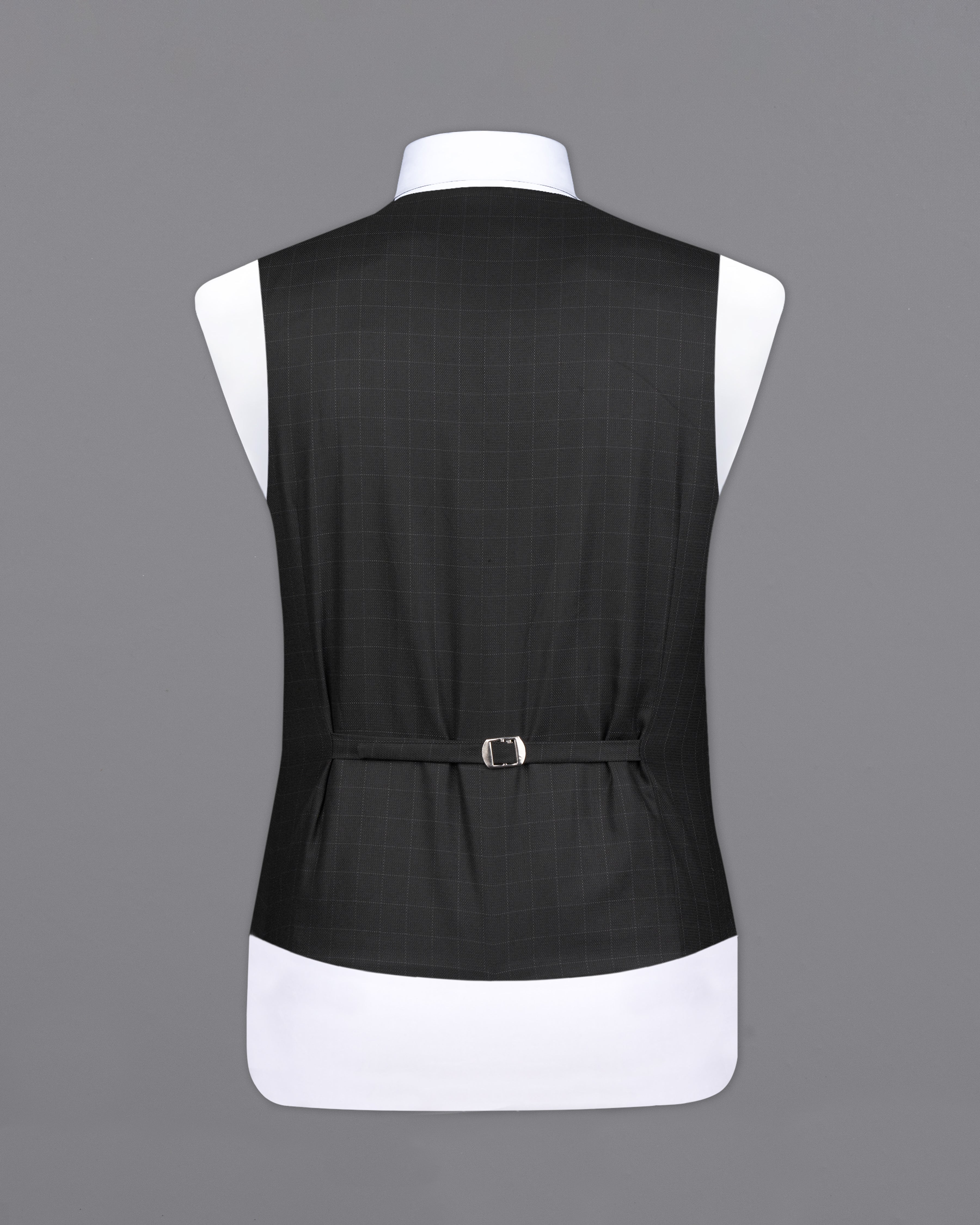 Jade Black with Storm Gray Checkered Waistcoat V2604-36, V2604-38, V2604-40, V2604-42, V2604-44, V2604-46, V2604-48, V2604-50, V2604-52, V2604-54, V2604-56, V2604-58, V2604-60