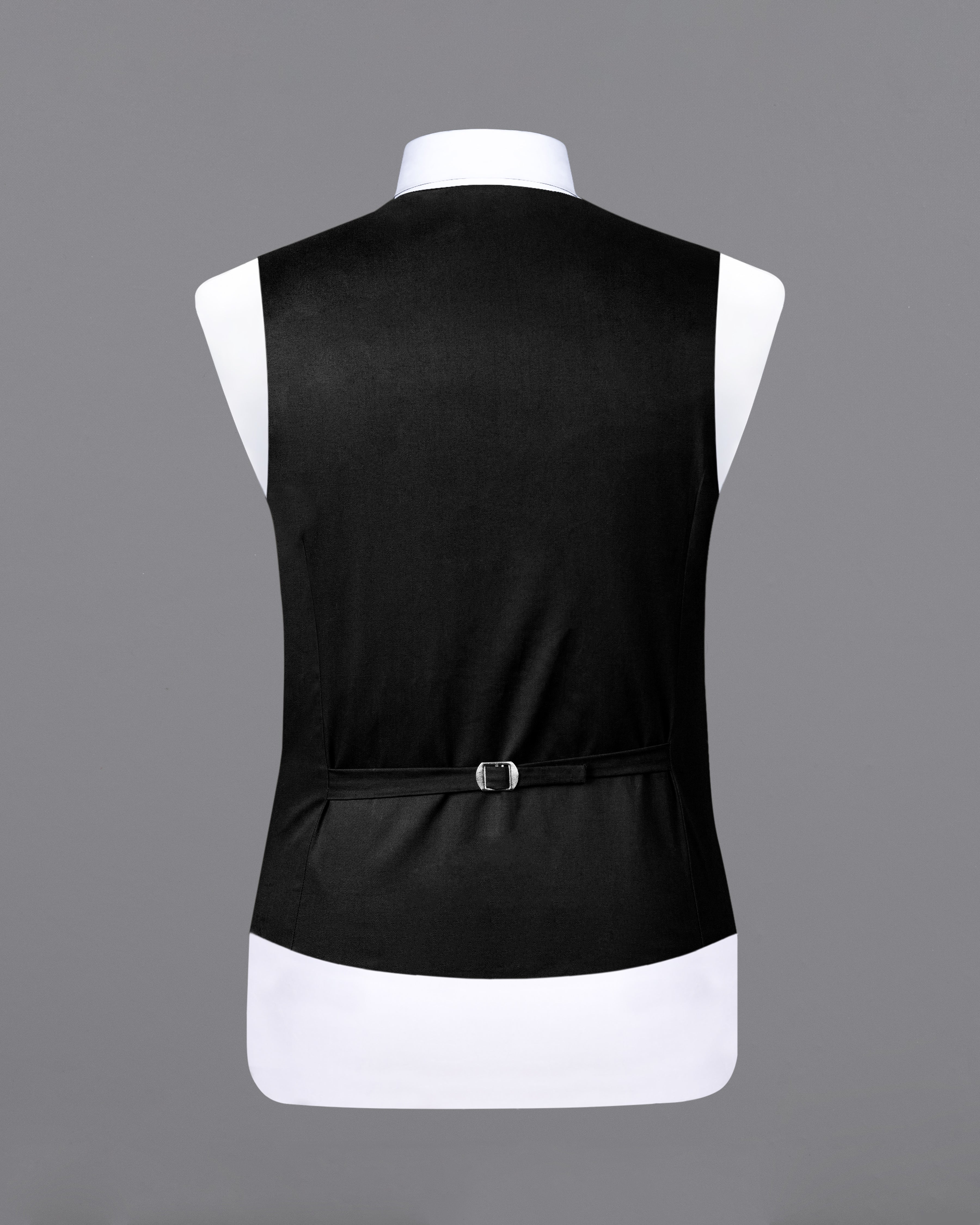 Jade Black Solid Stretchable Premium Cotton traveler Waistcoat
