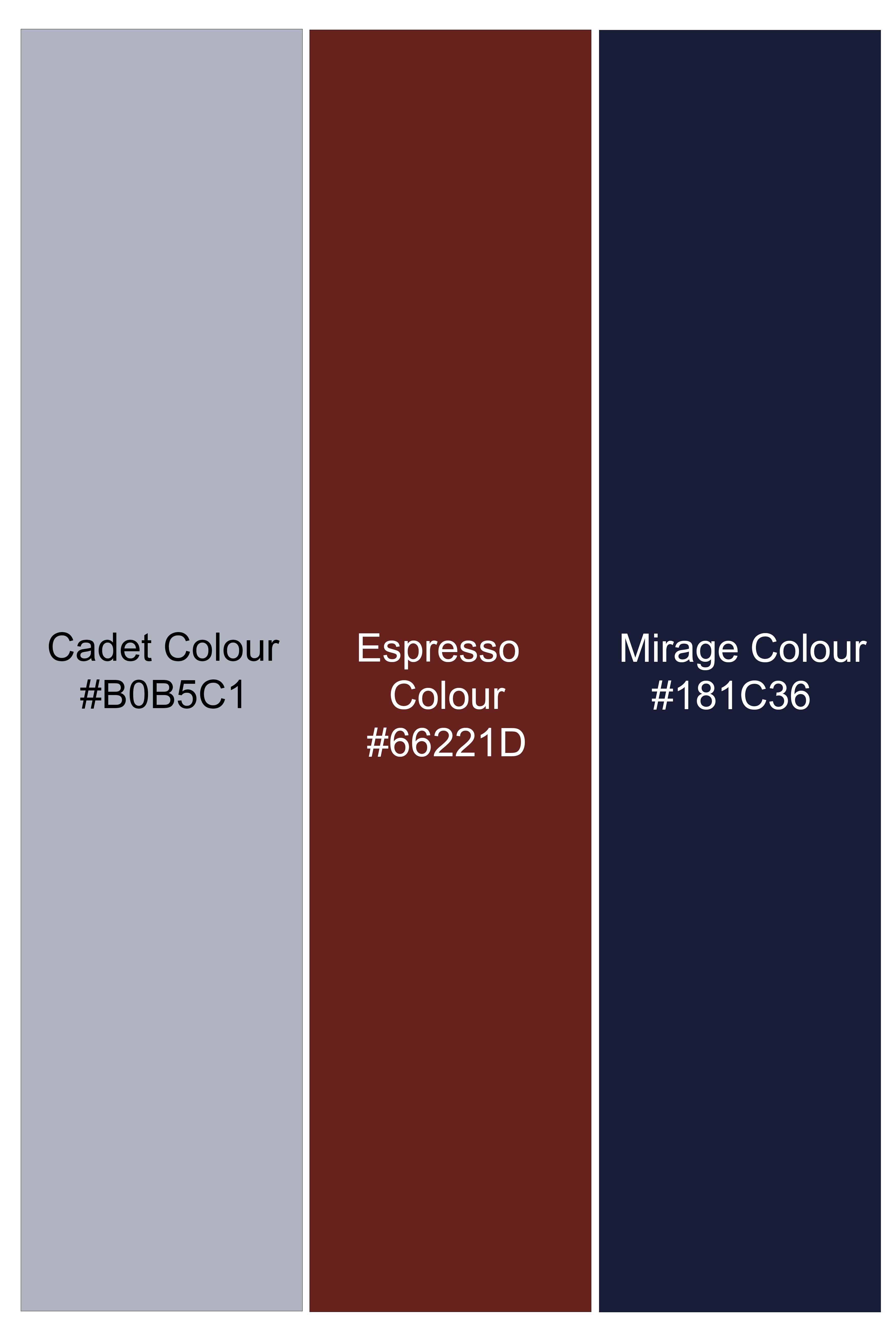 Cadet Gray with Maroon and Blue Plaid Tweed Waistcoat