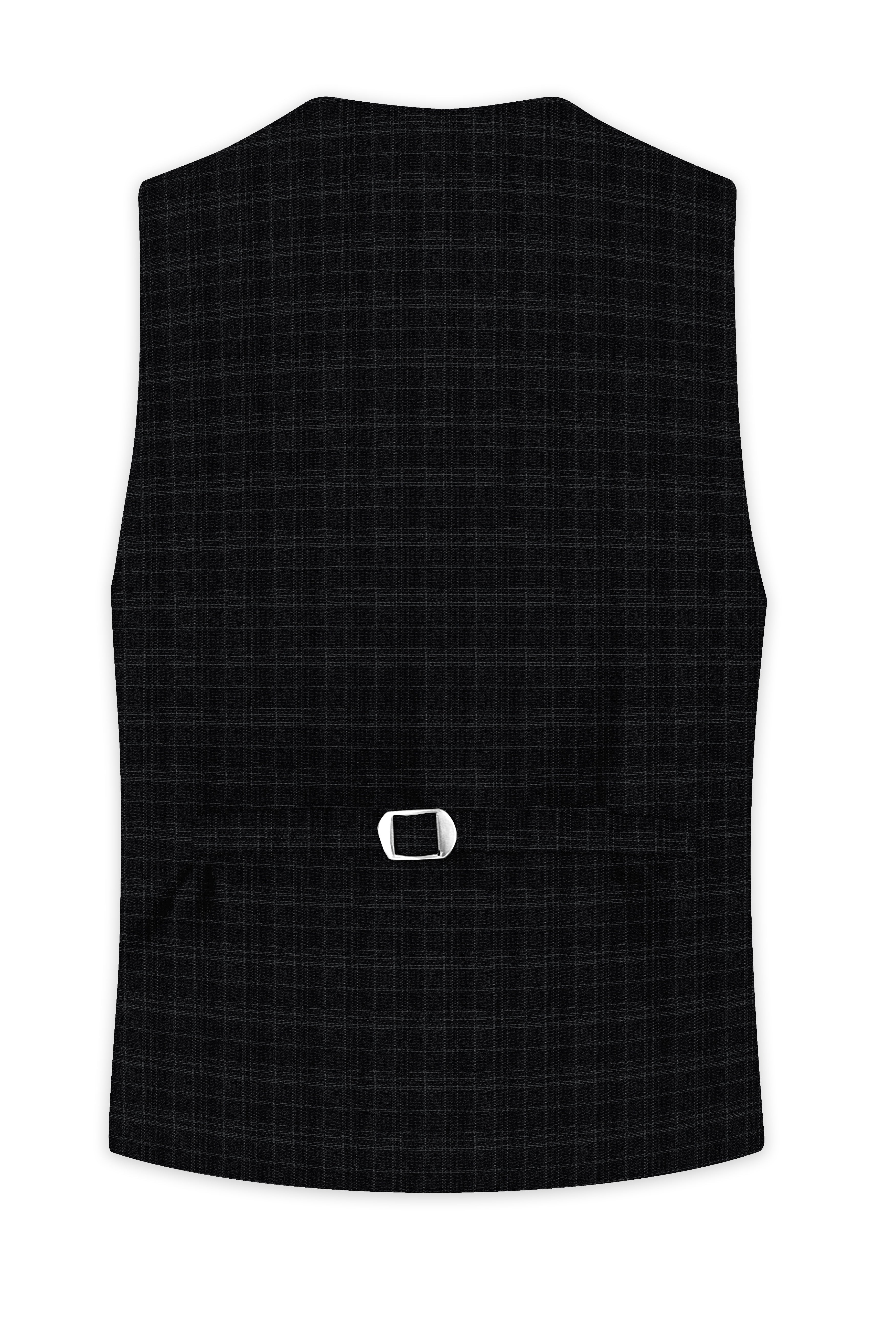 Star Dust and Shark Grey Plaid Wool rich Waistcoat