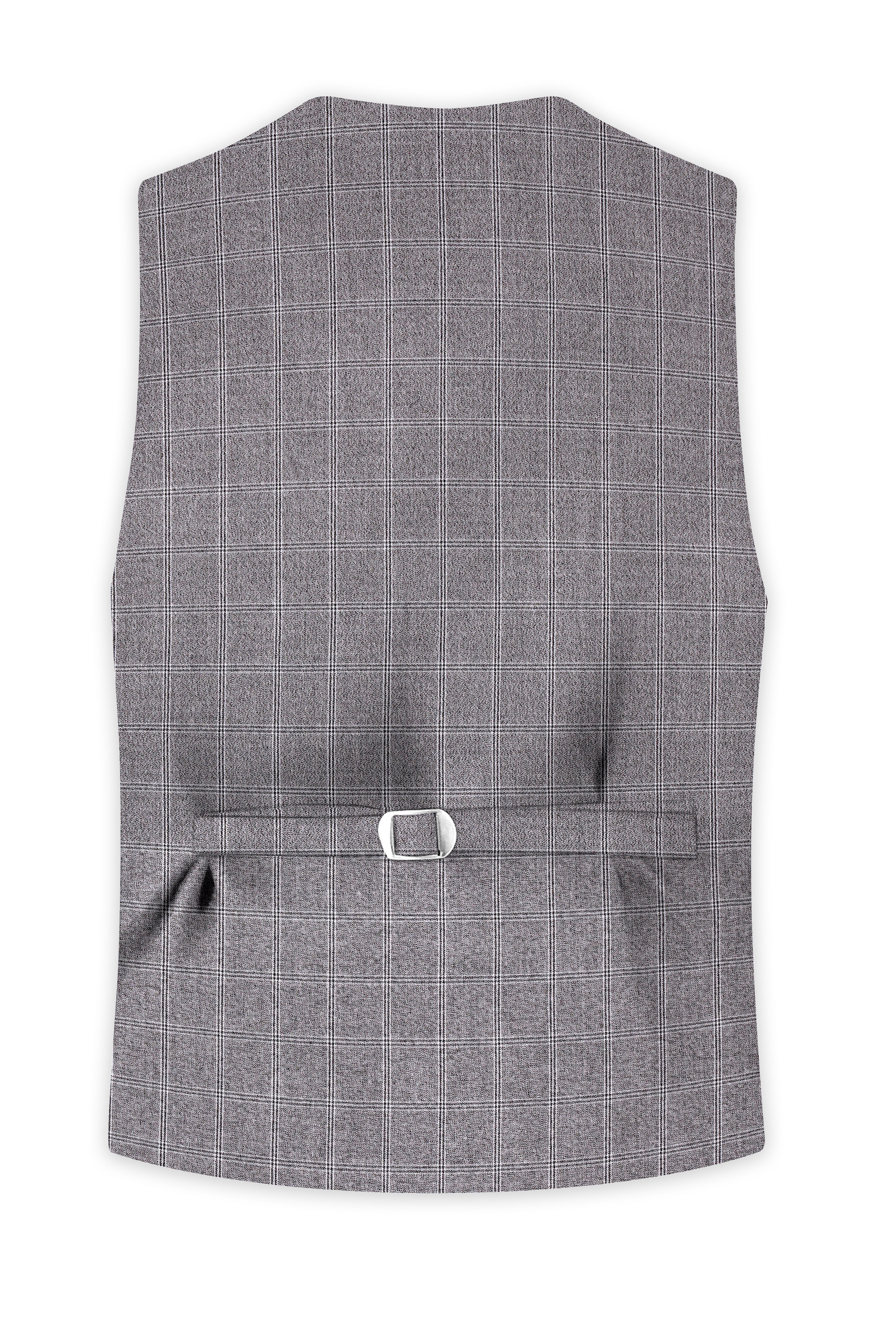 Manatee Grey windowpane Wool Rich Waistcoat