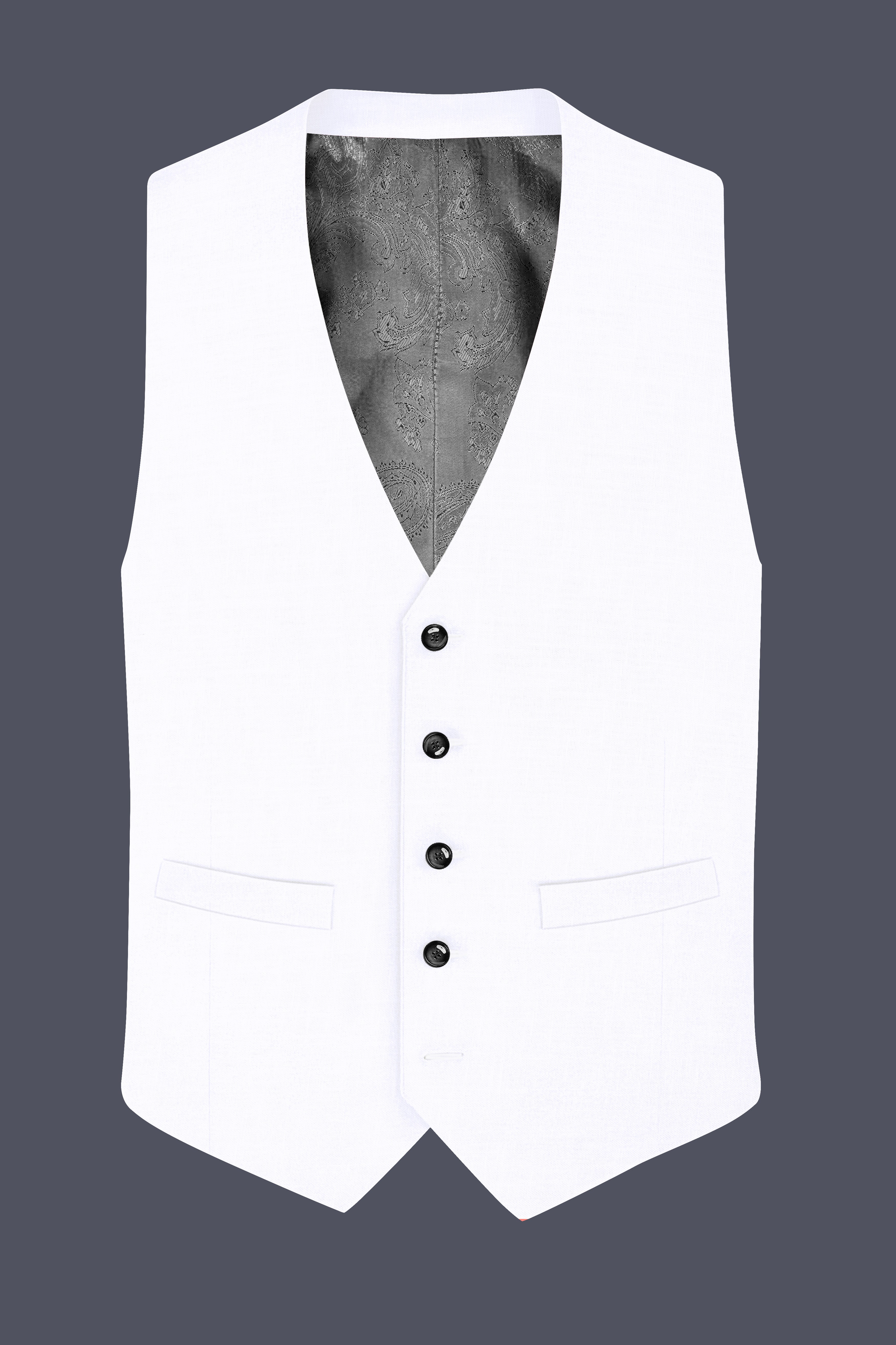 Bright White Linen Performance Waistcoat