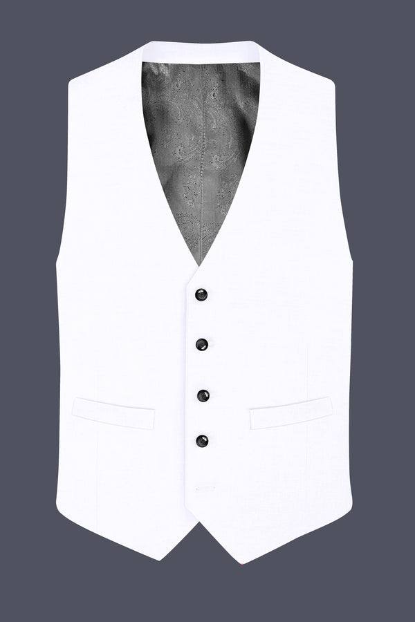 Bright White Linen Performance Waistcoat