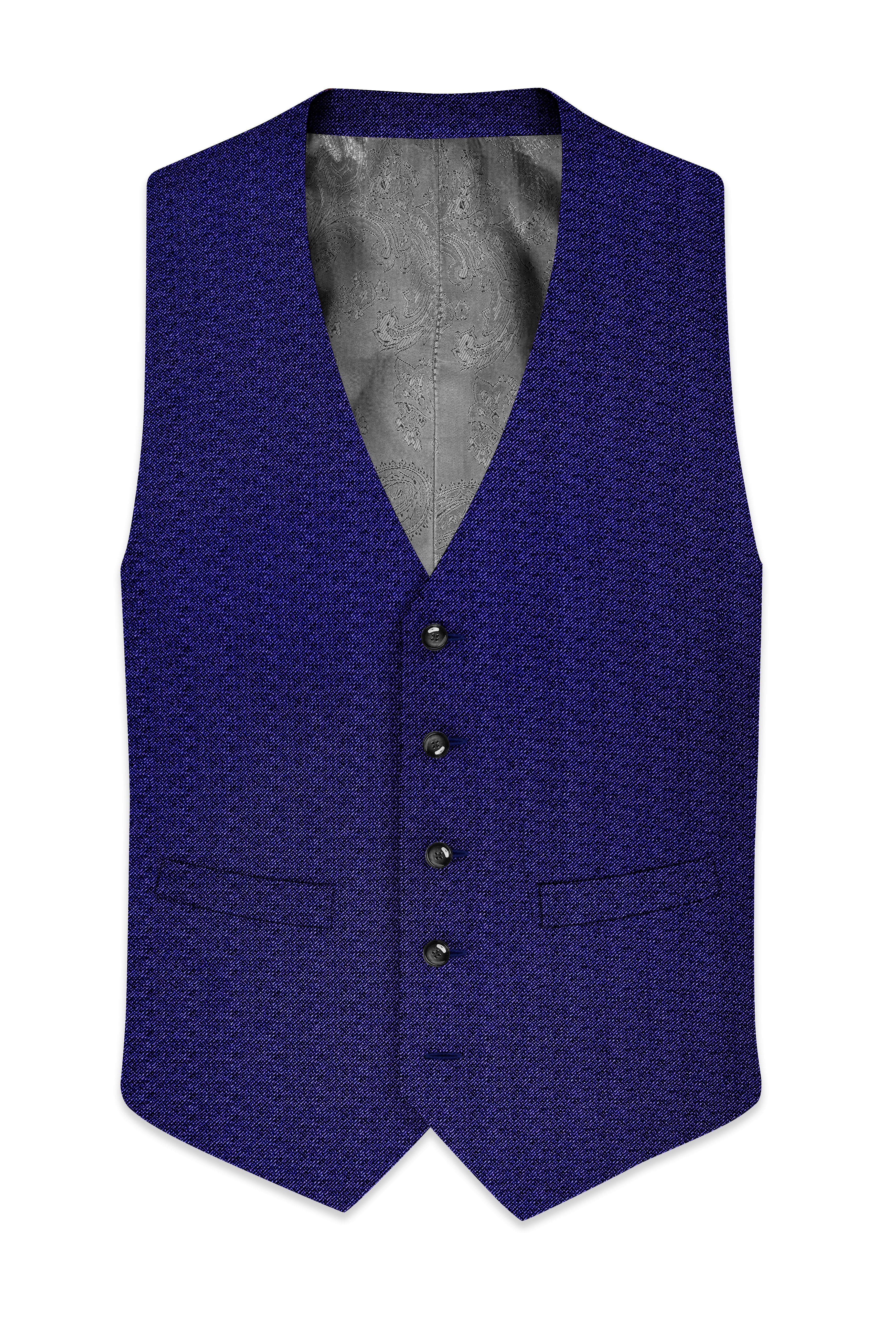 Jacarta Blue Textured Waistcoat