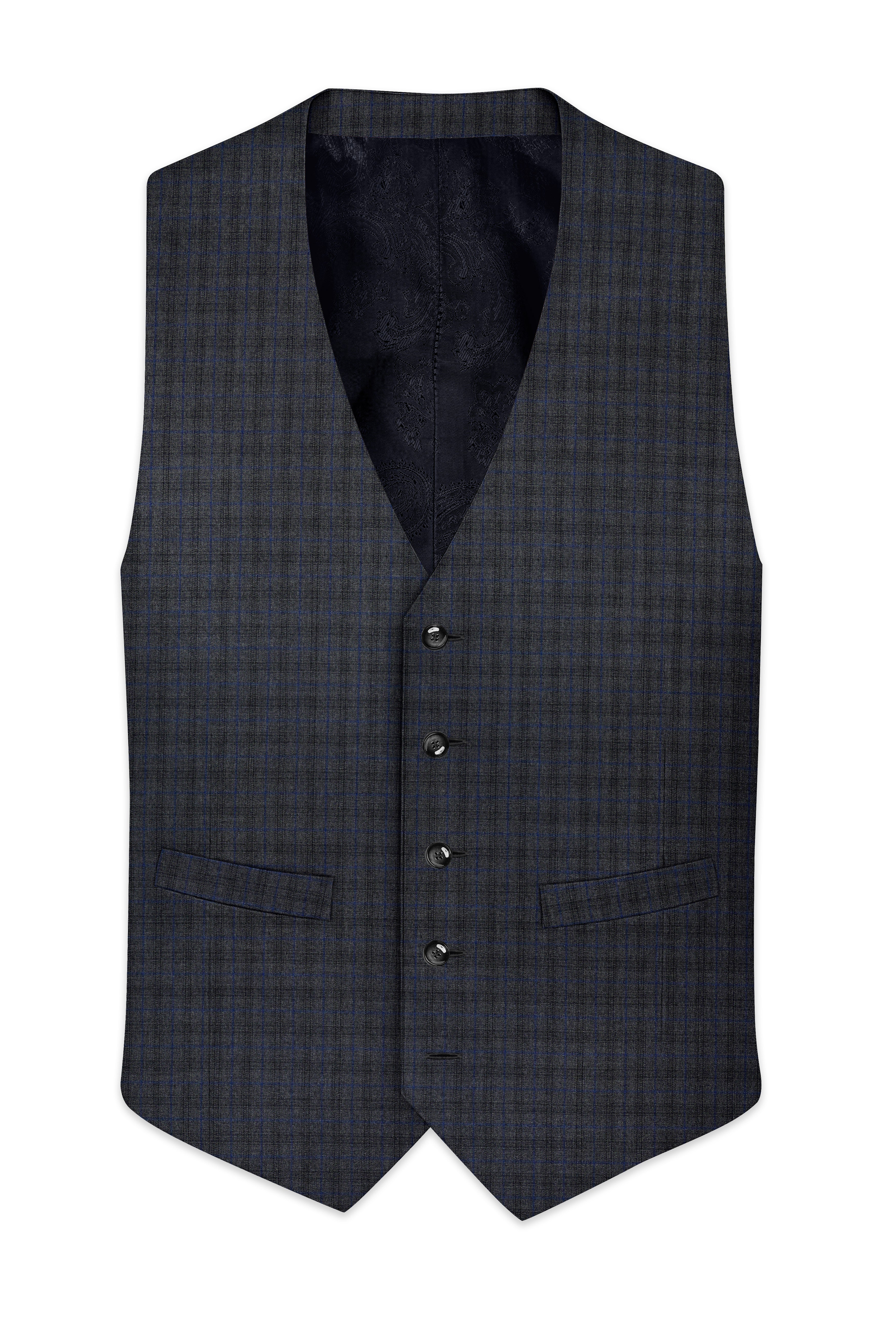 Tundora Gray Plaid Waistcoat