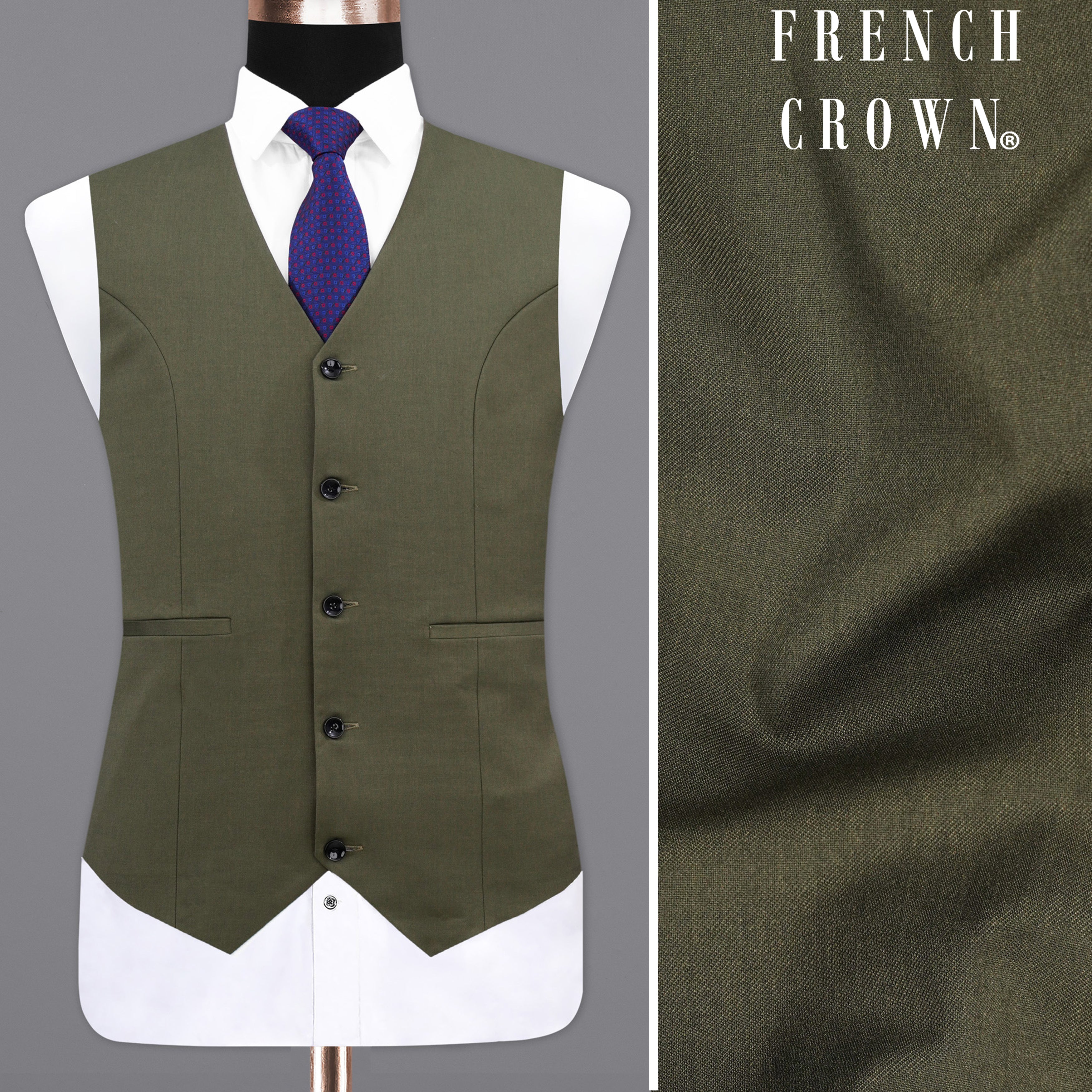 Rifle Green Solid Waistcoat