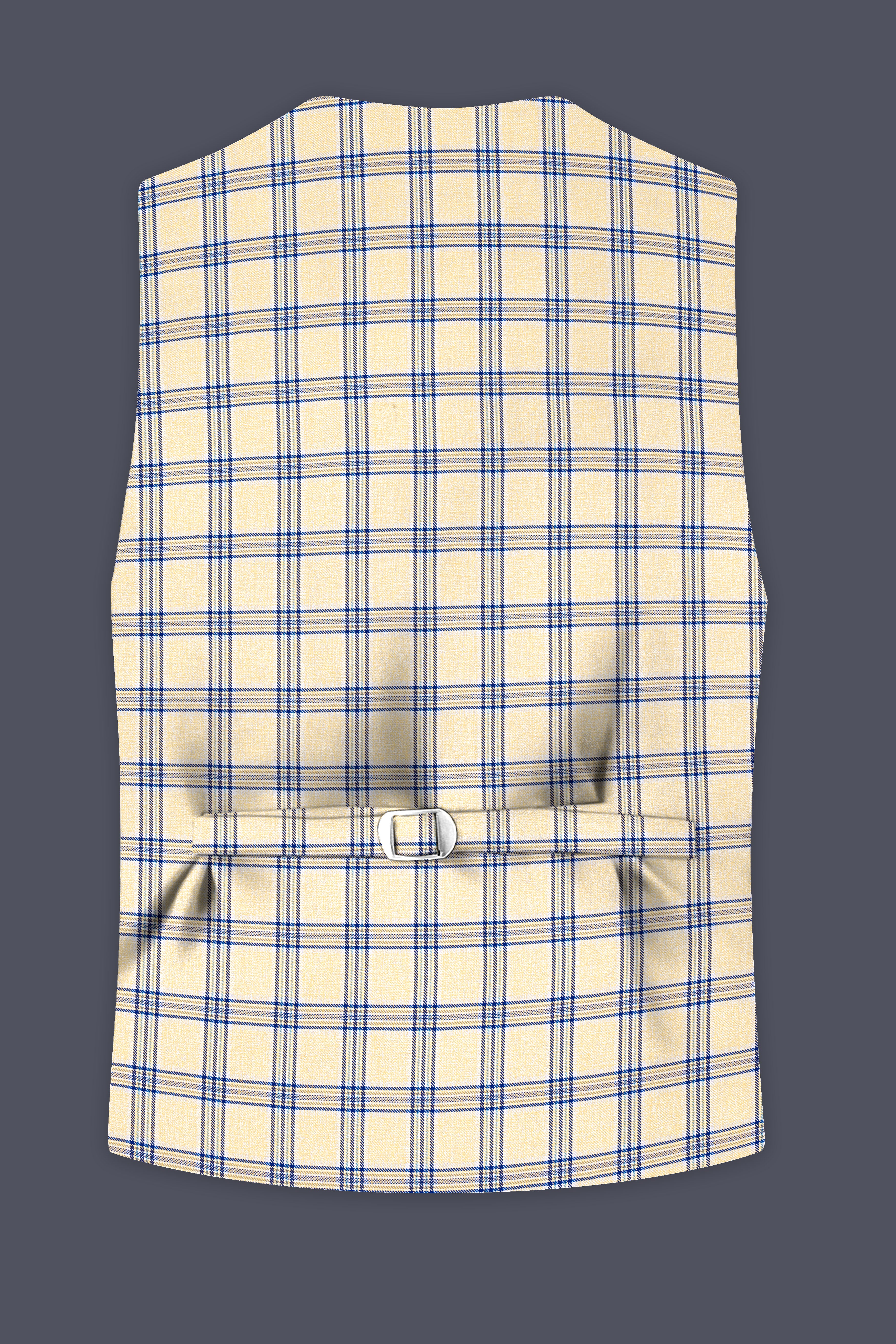 Coriander Light Brown with Rhino Blue Plaid Waistcoat