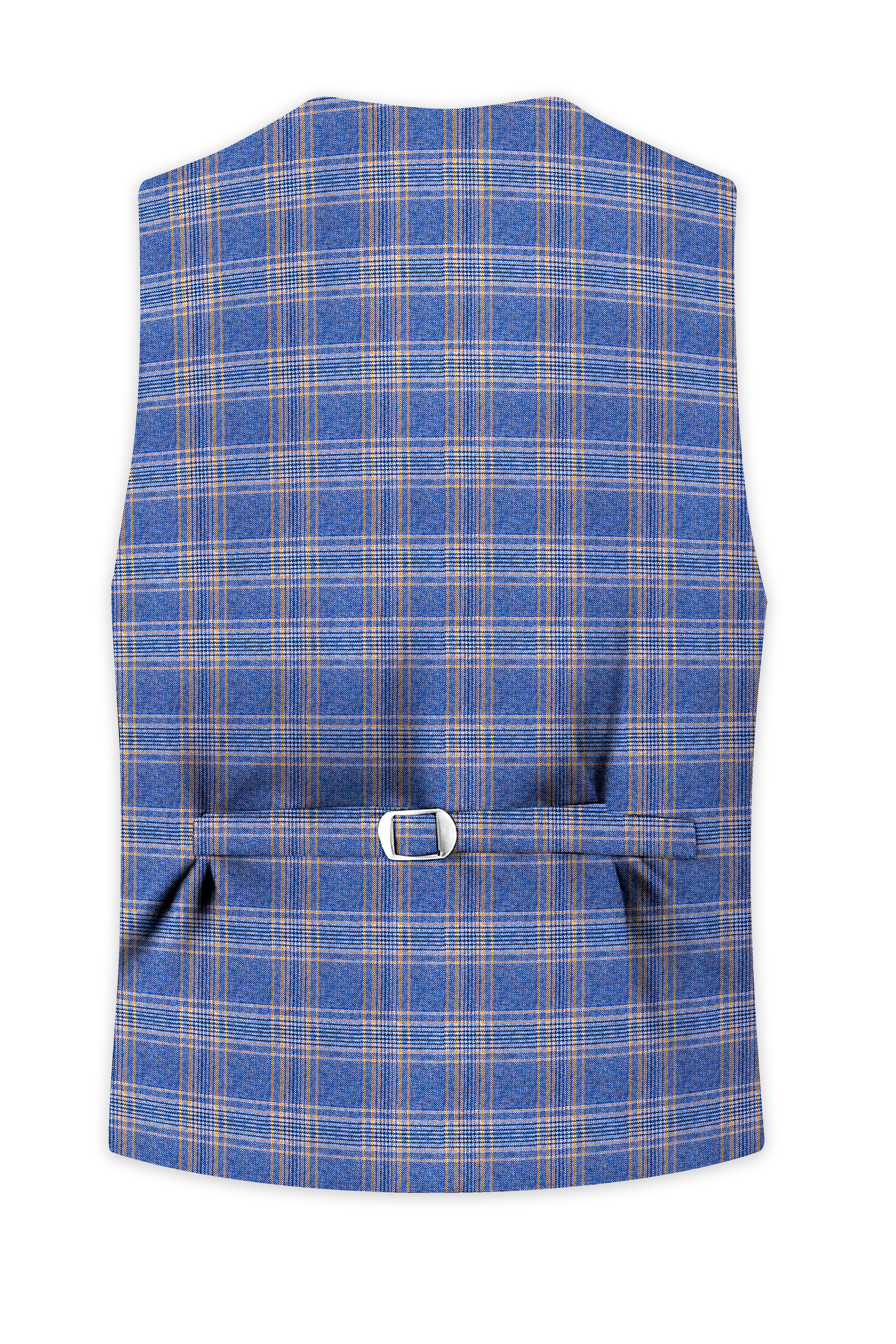 Waikawa Blue Plaid Wool Rich Waistcoat
