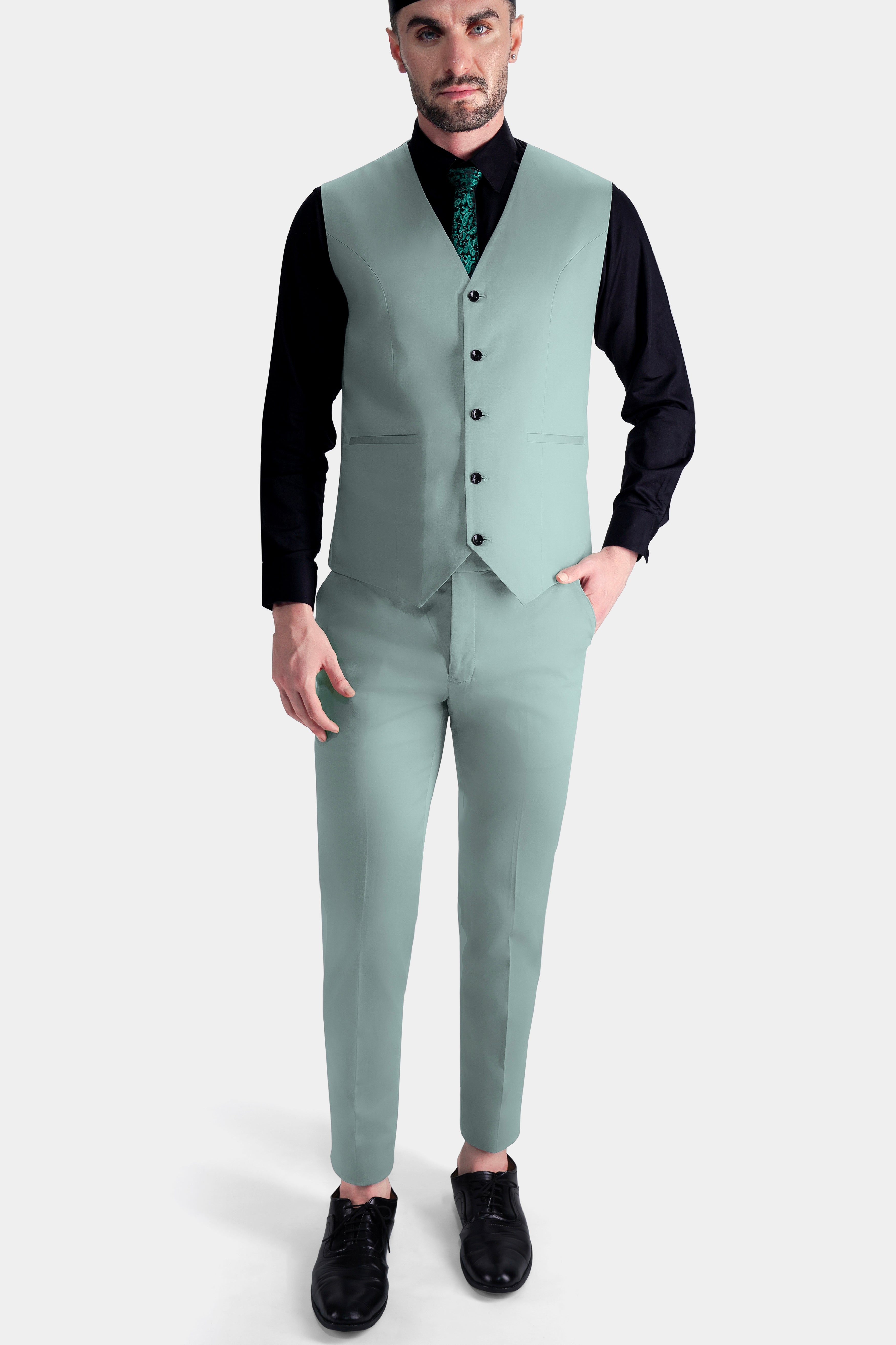 Edward Blue Premium Cotton Stretchable Traveler Waistcoat