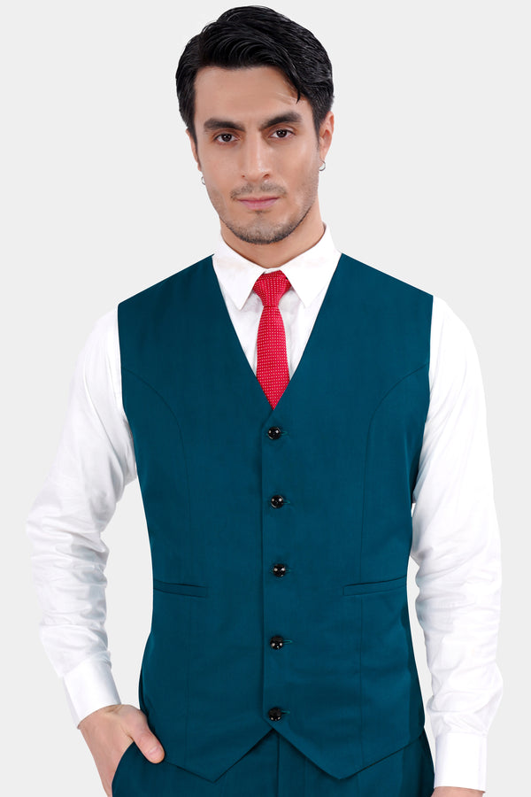 Dell Blue Wool Rich Waistcoat V2841-36, V2841-38, V2841-40, V2841-42, V2841-44, V2841-46, V2841-48, V2841-50, V2841-52, V2841-54, V2841-56, V2841-58, V2841-60