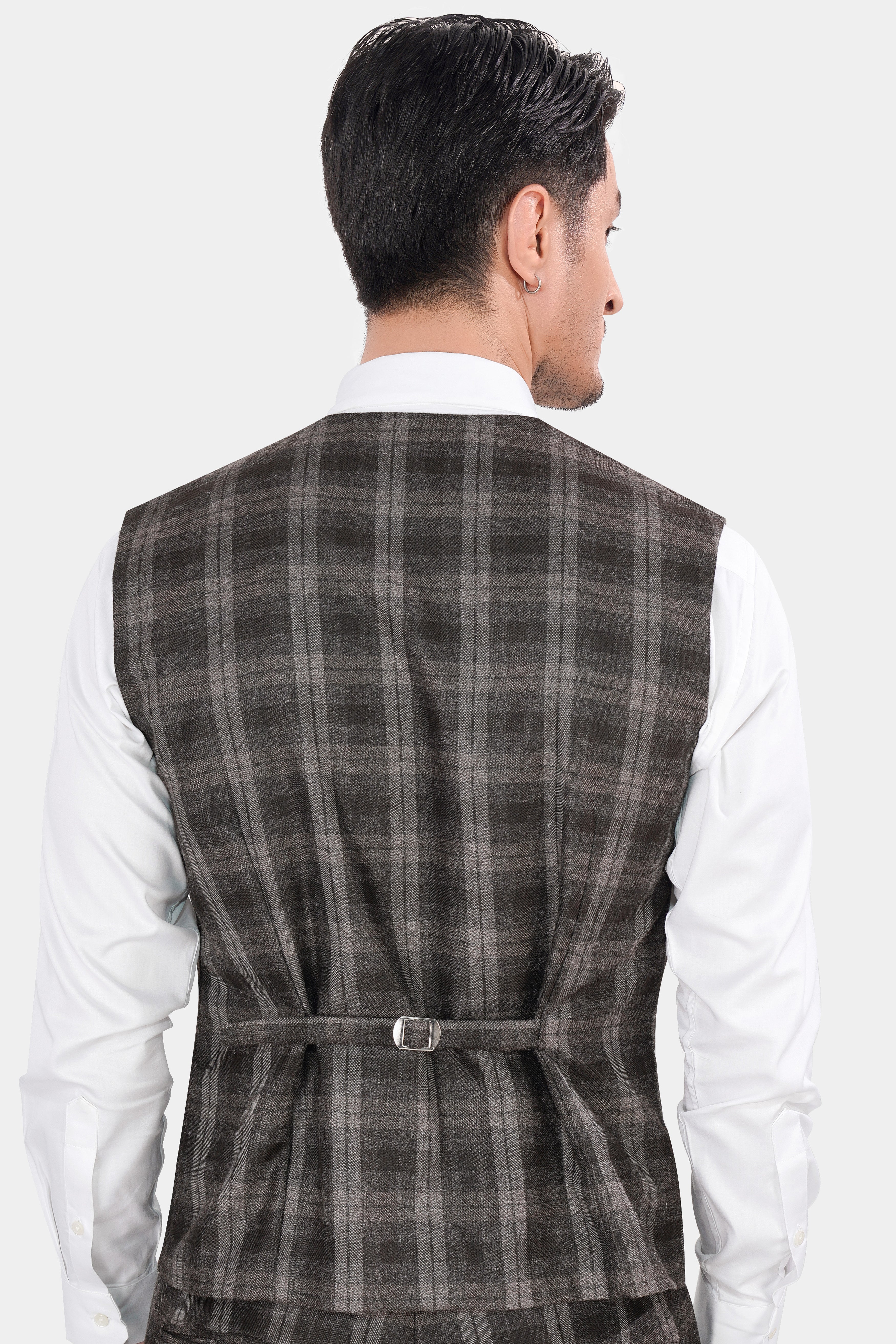 Dorado Brown Plaid Tweed Waistcoat V2842-36, V2842-38, V2842-40, V2842-42, V2842-44, V2842-46, V2842-48, V2842-50, V2842-52, V2842-54, V2842-56, V2842-58, V2842-60