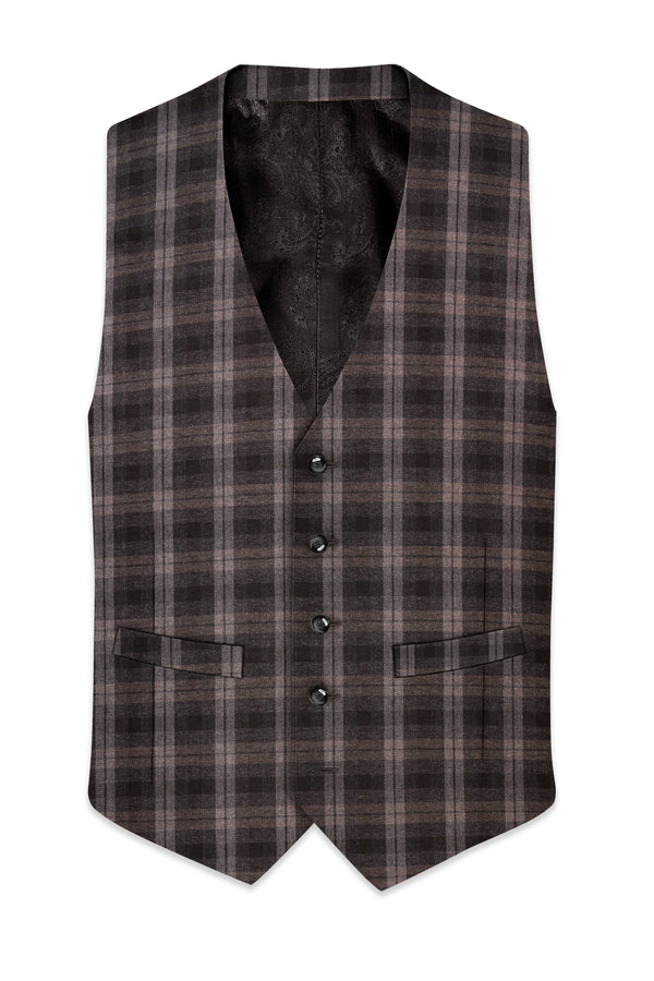 Dorado Brown Plaid Tweed Waistcoat