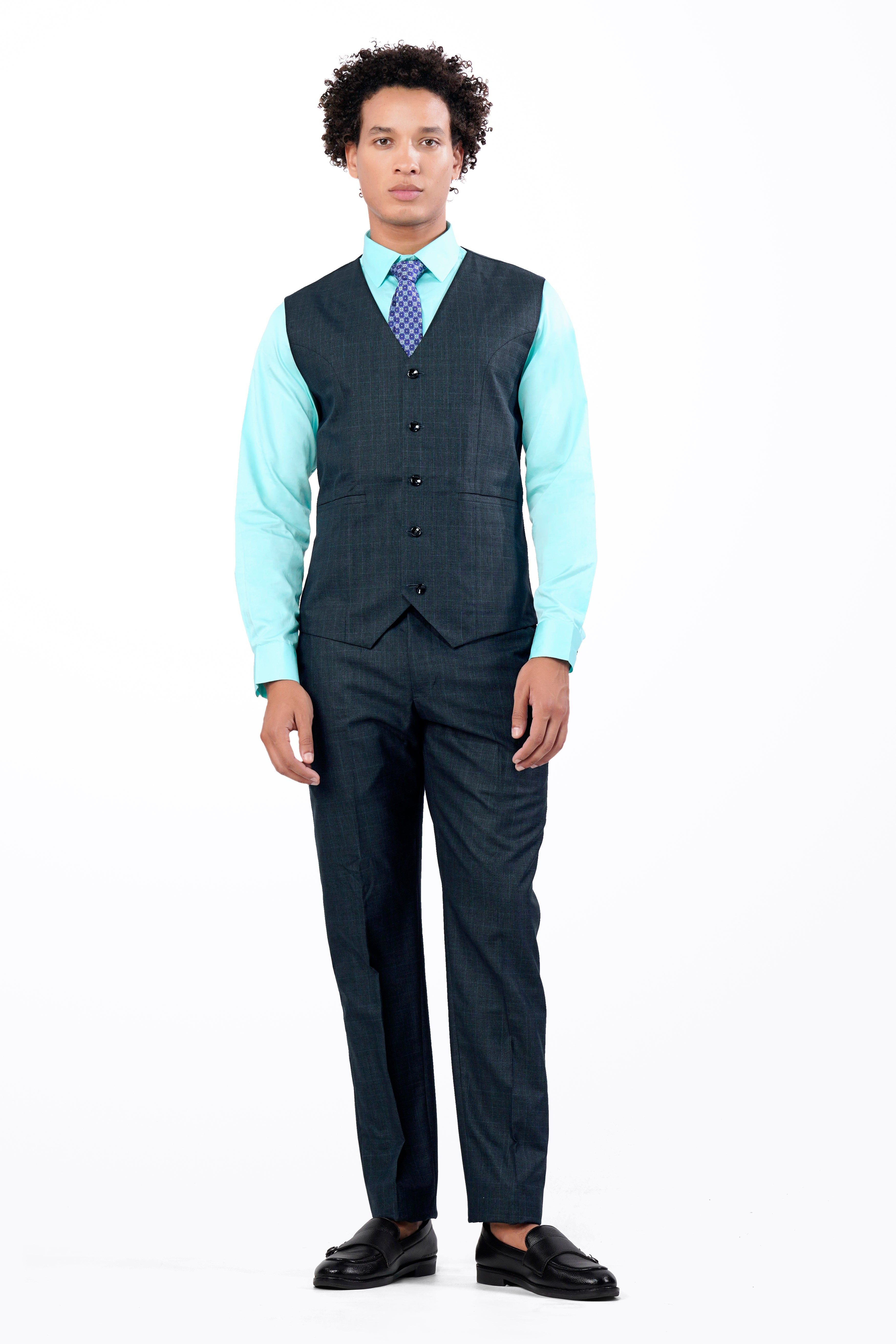 Charade Blue Wool Rich Waistcoat V2911-36, V2911-38, V2911-40, V2911-42, V2911-44, V2911-46, V2911-48, V2911-50, V2911-11, V2911-54, V2911-56, V2911-58, V2911-60