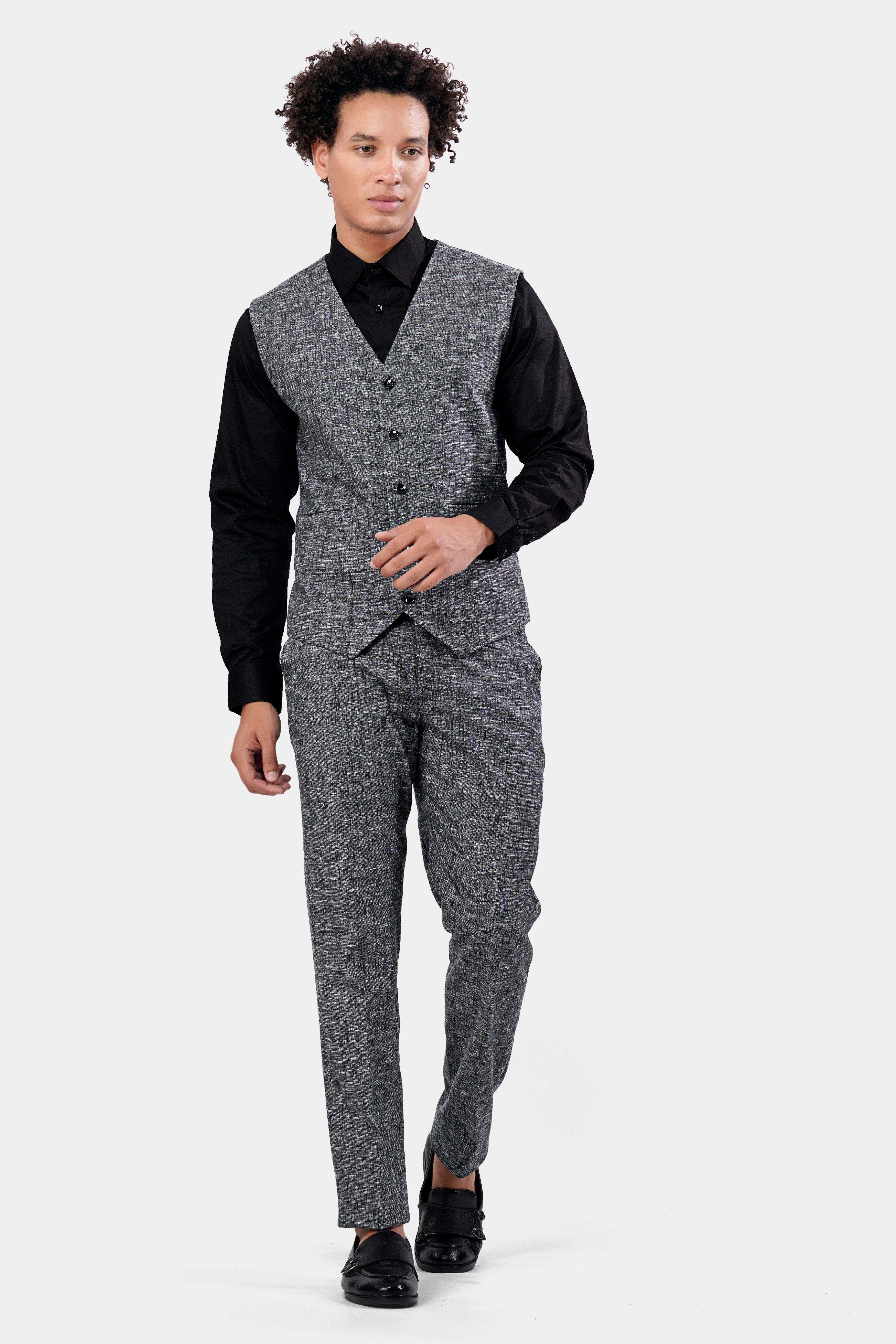 Arsenic Gray Luxurious Linen Waistcoat V2922-36, V2922-38, V2922-40, V2922-42, V2922-44, V2922-46, V2922-48, V2922-50, V2922-22, V2922-54, V2922-56, V2922-58, V2922-60