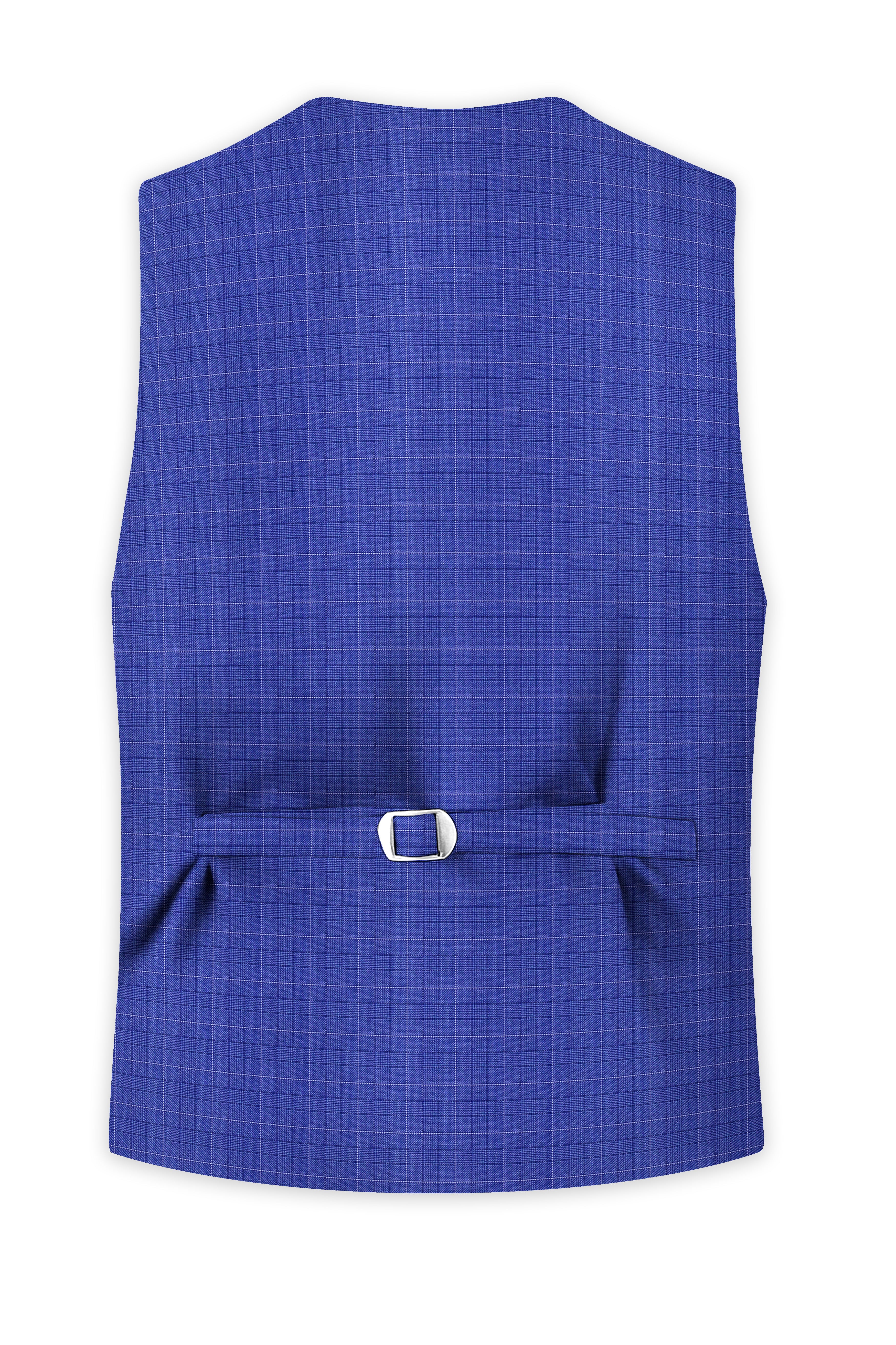 Yonder Blue Plaid Wool Rich Waistcoat