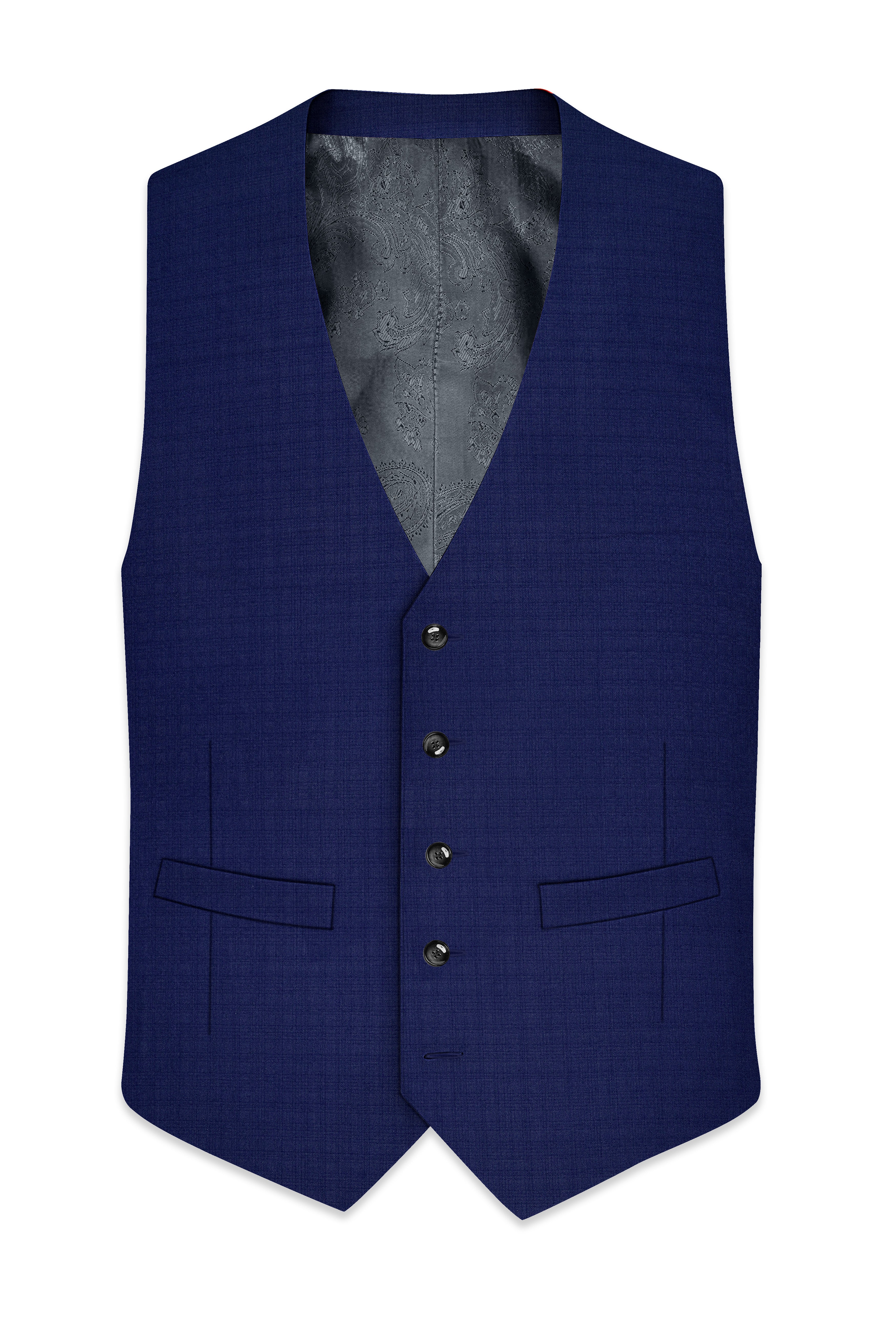 Cloud Burst Blue Wool Rich Waistcoat