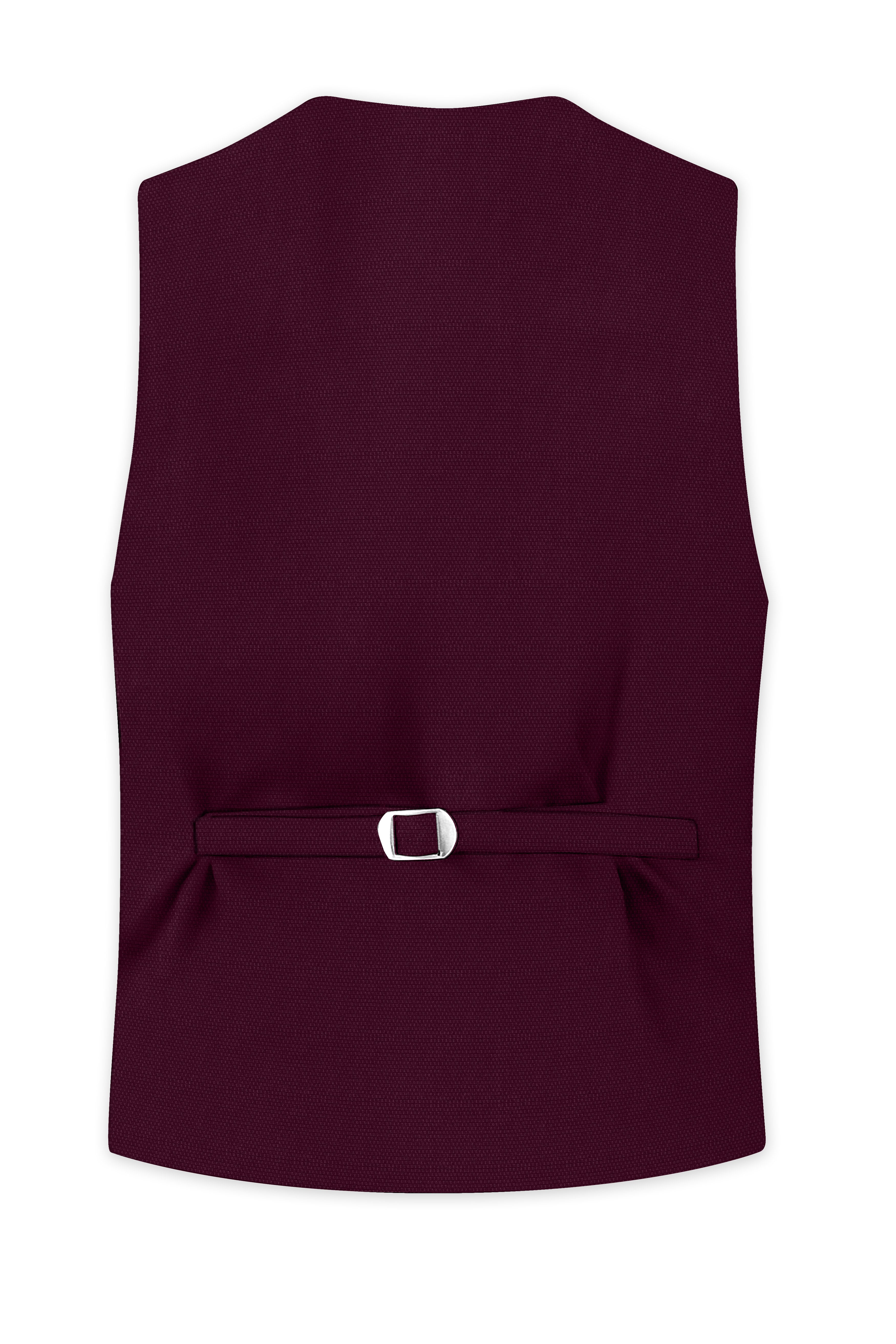 Magenta Maroon Wool Rich Waistcoat