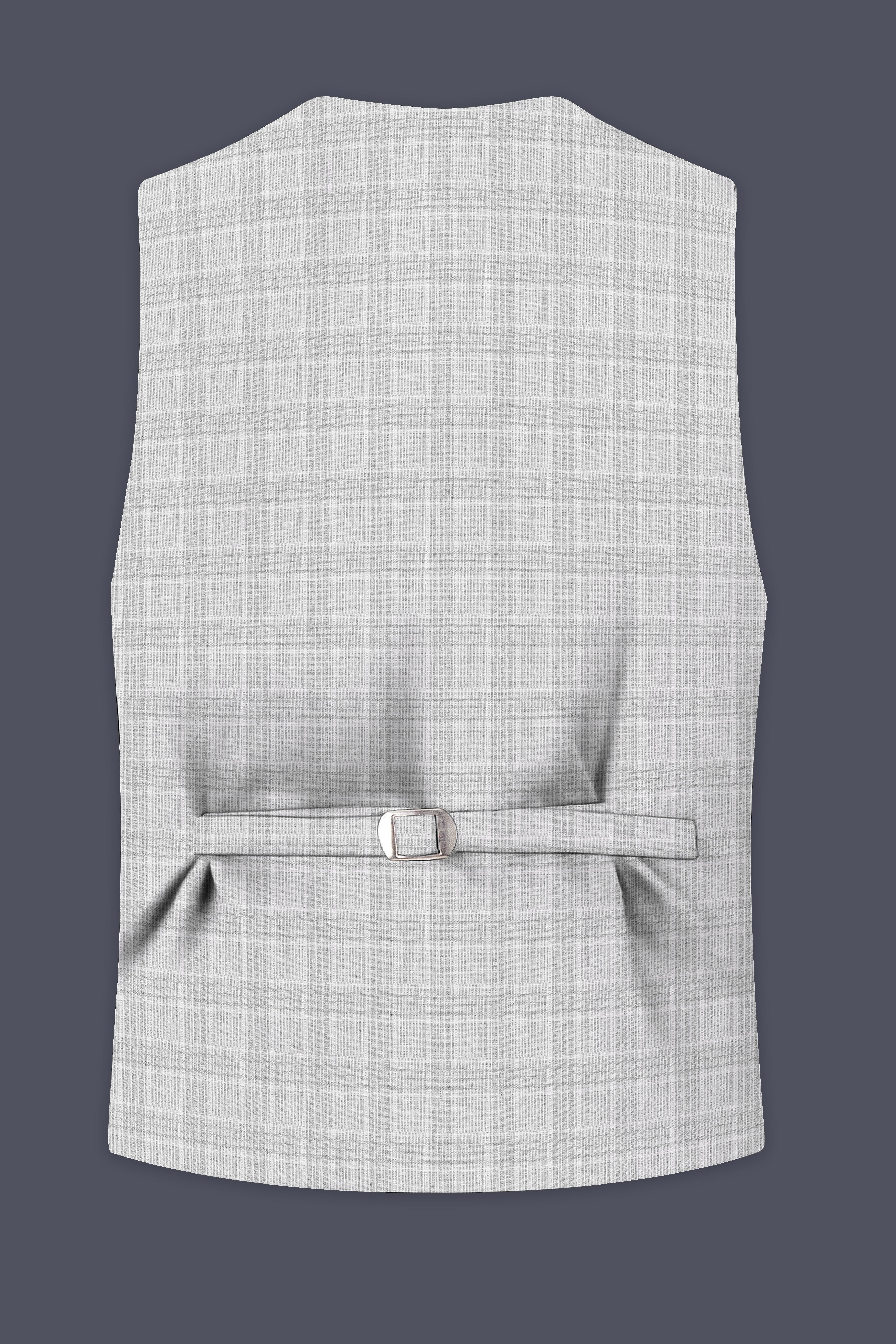 Cloud Gray Plaid Wool Rich Waistcoat