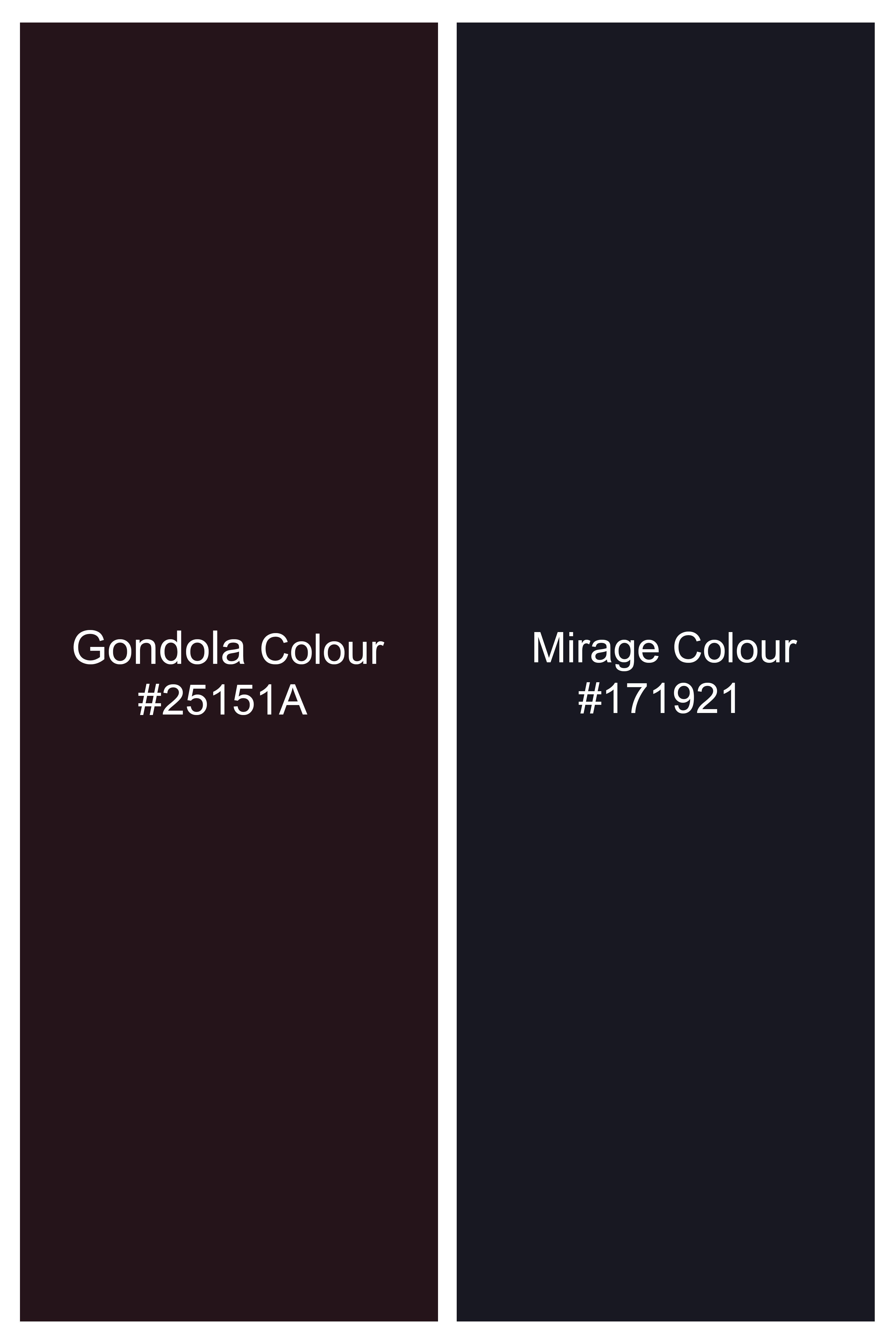 Gondola Brown and Mirage Blue Striped Wool Rich Waistcoat