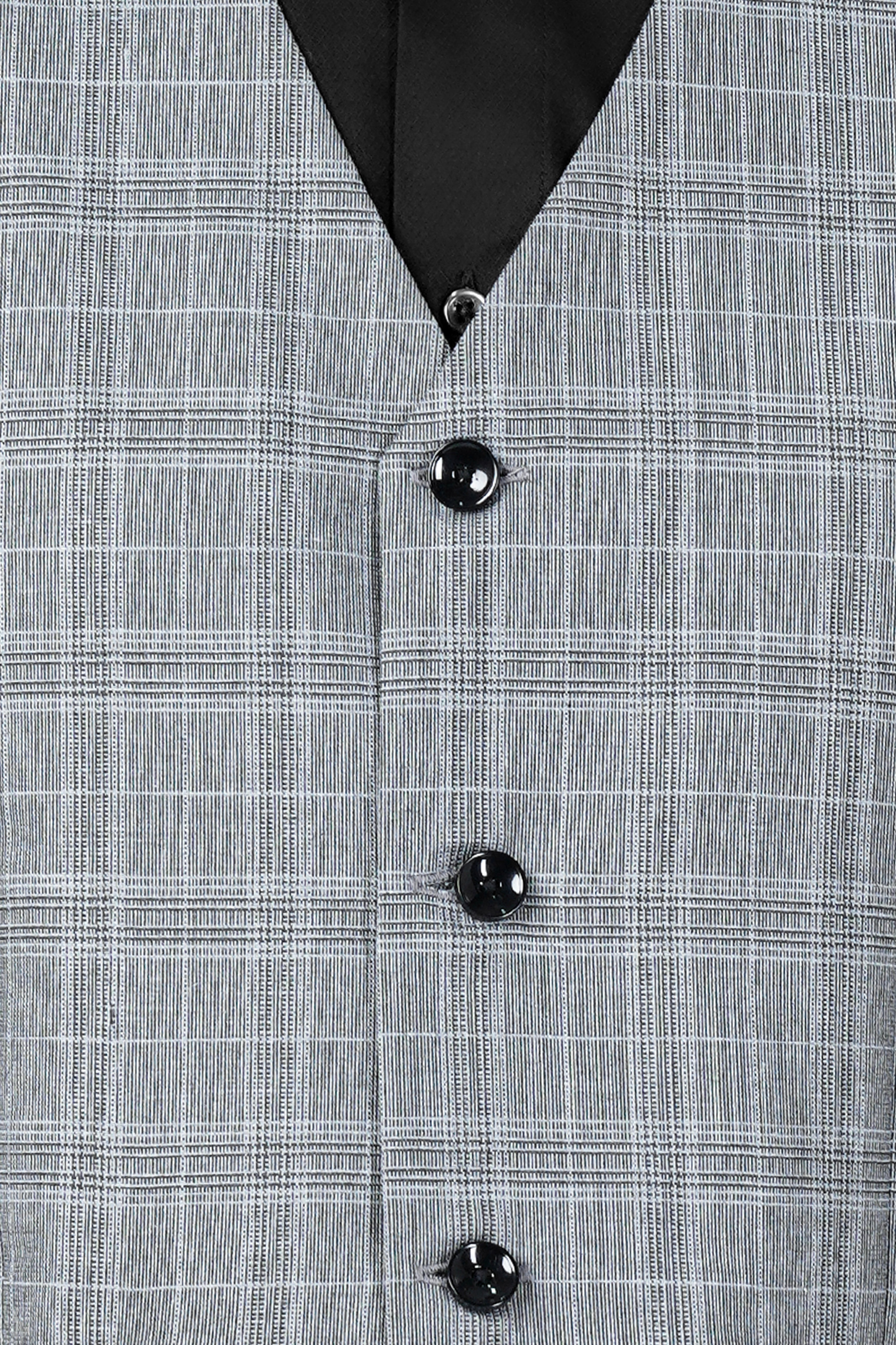 Dawn Gray Plaid Wool Rich Waistcoat