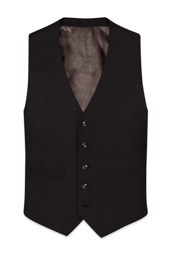 Iridium Gray Hand Stitched Lapels Wool Rich Waistcoat