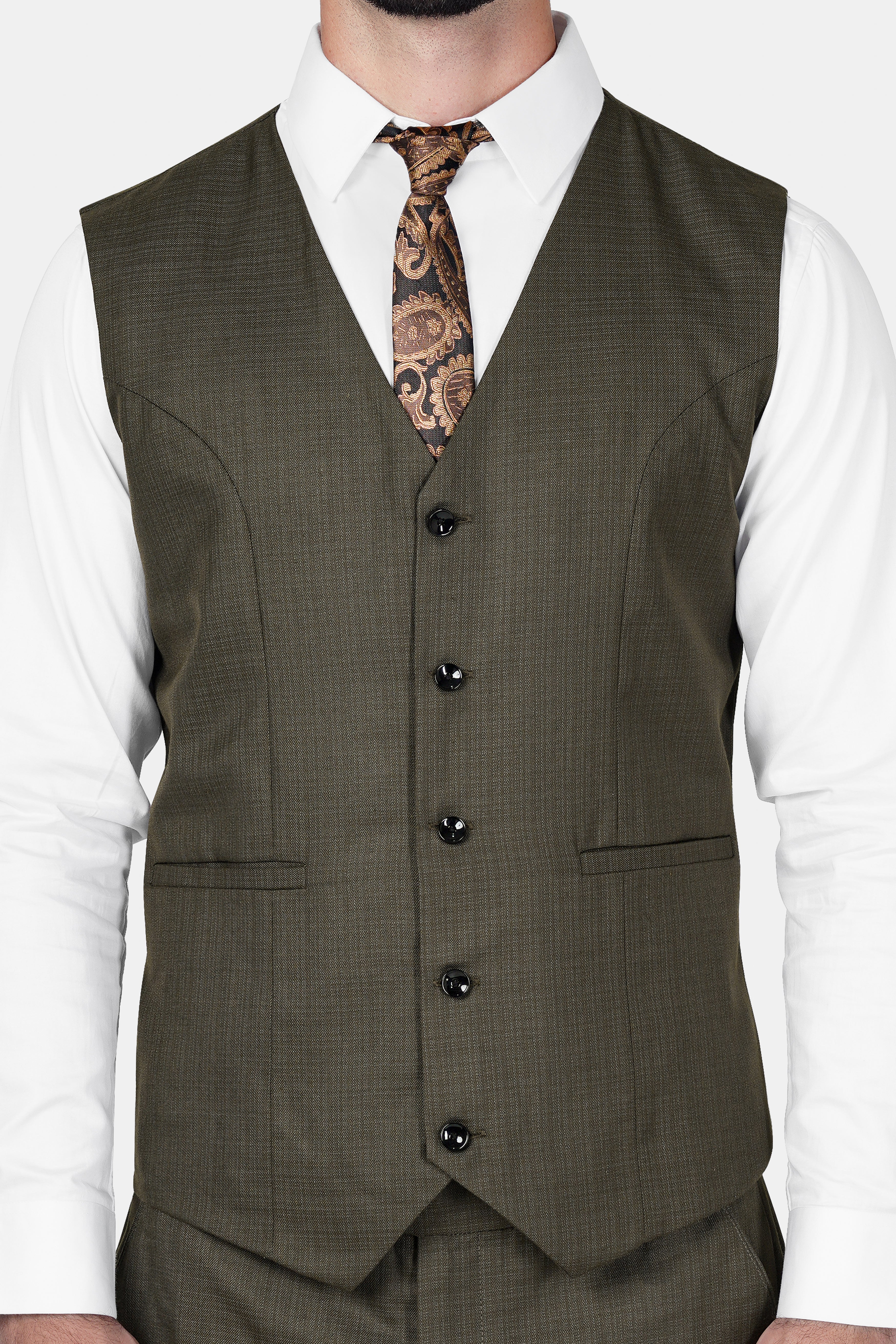 Eclipse Brown Wool Rich Waistcoat