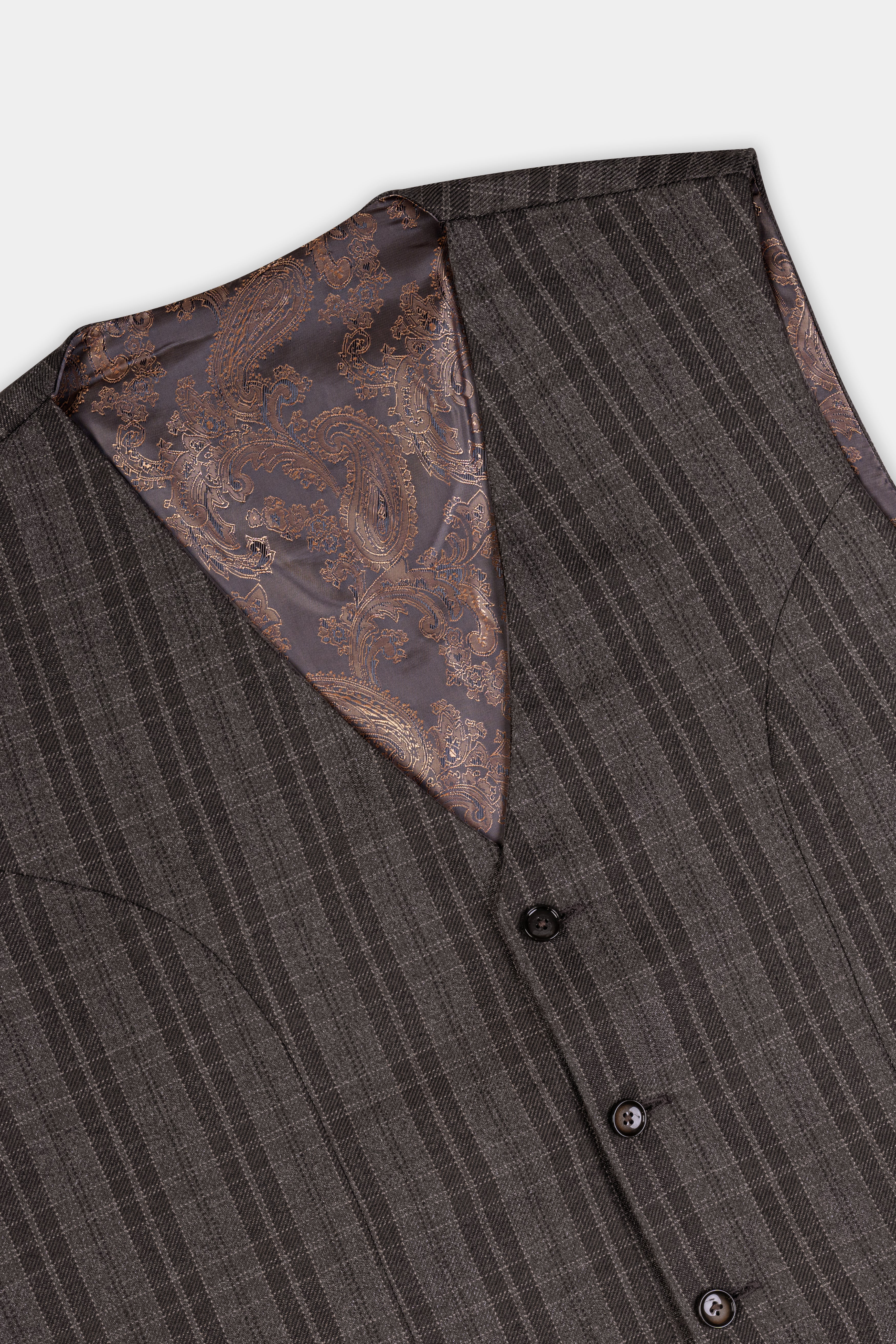 Thunder Brown Plaid Tweed Waistcoat