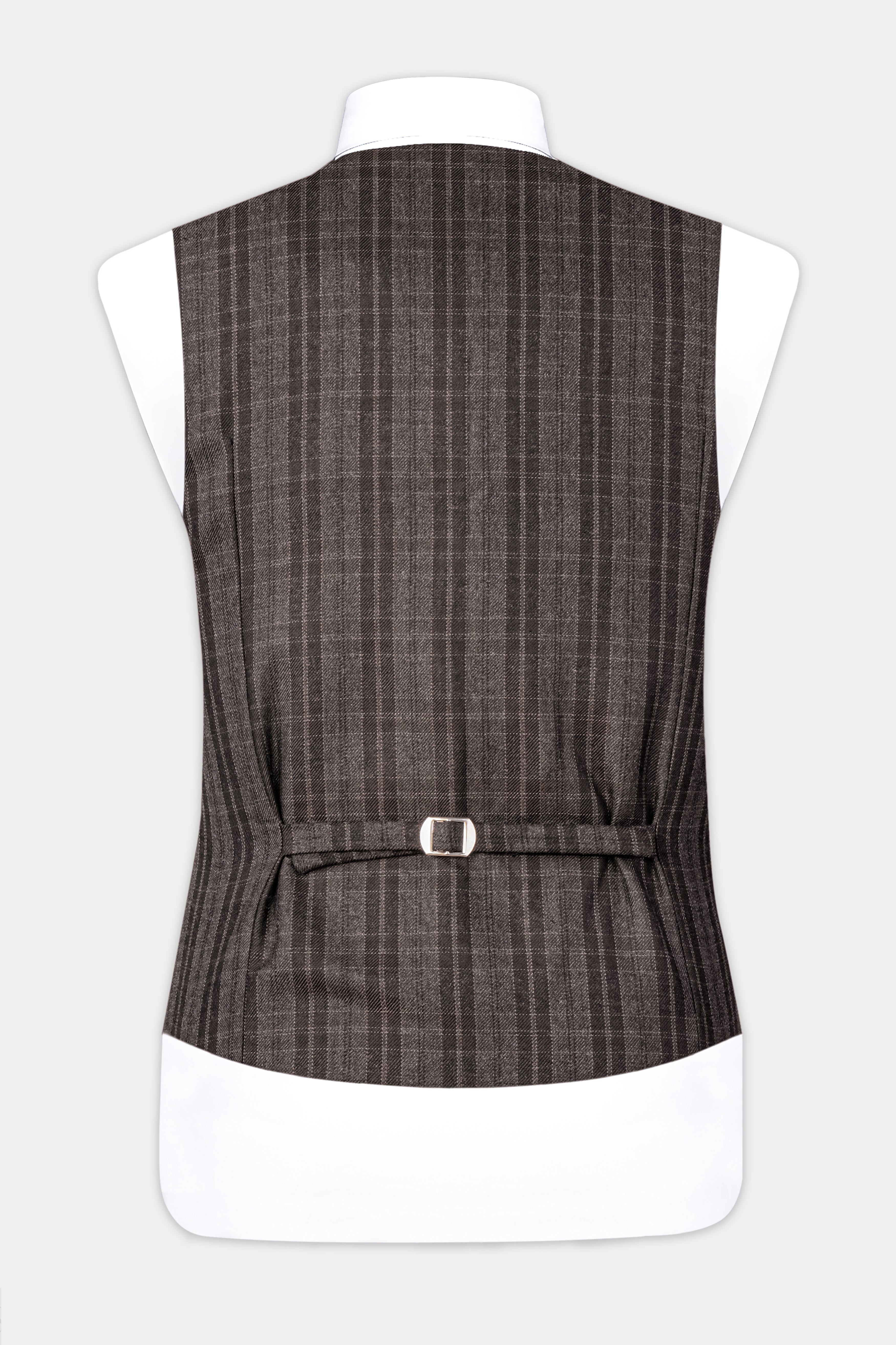 Thunder Brown Plaid Tweed Waistcoat
