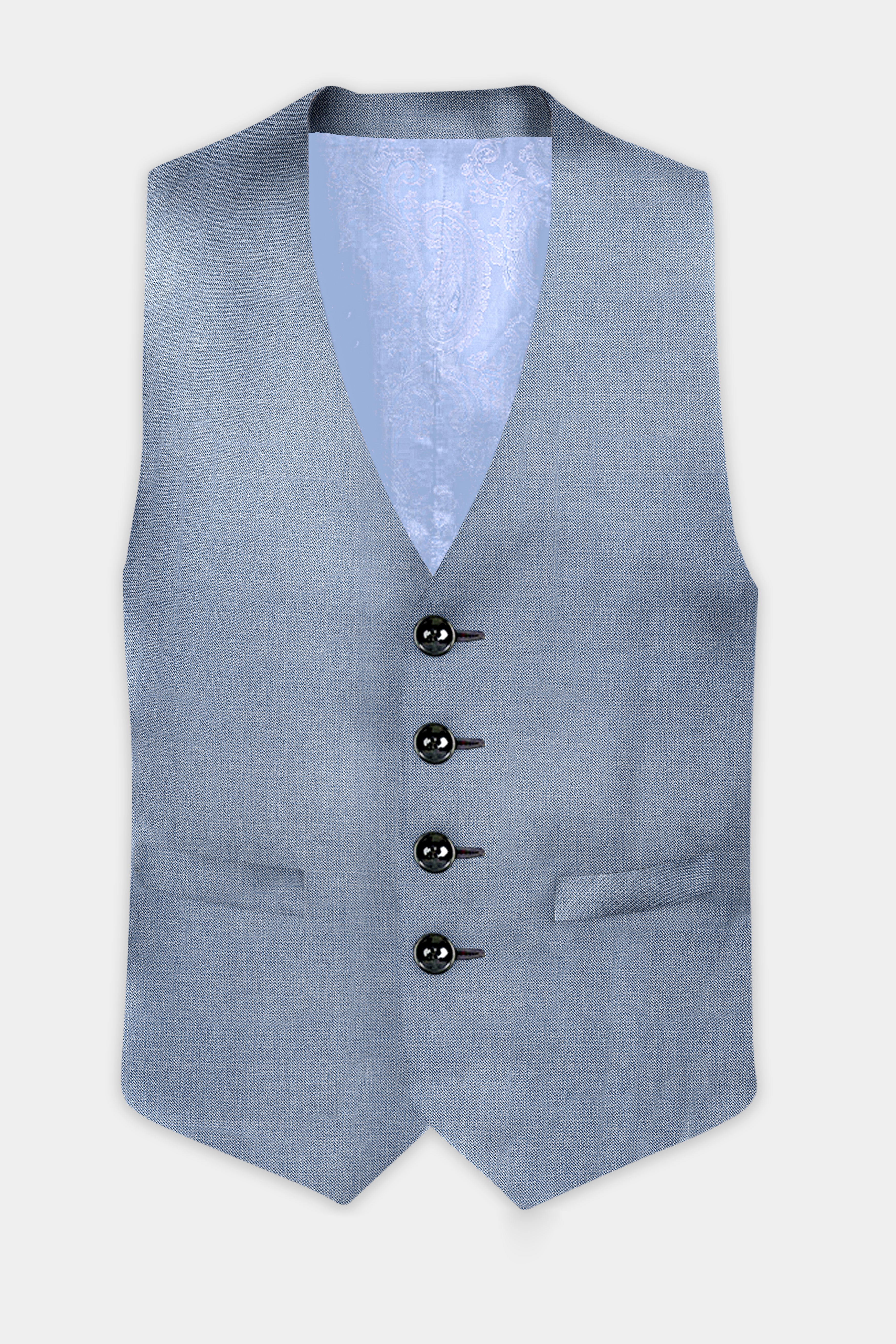 Bluish Wool Rich Waistcoat