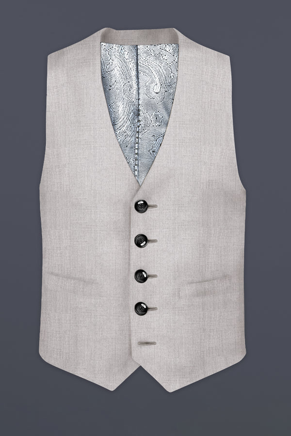 Martini Cream Textured Wool Rich Waistcoat