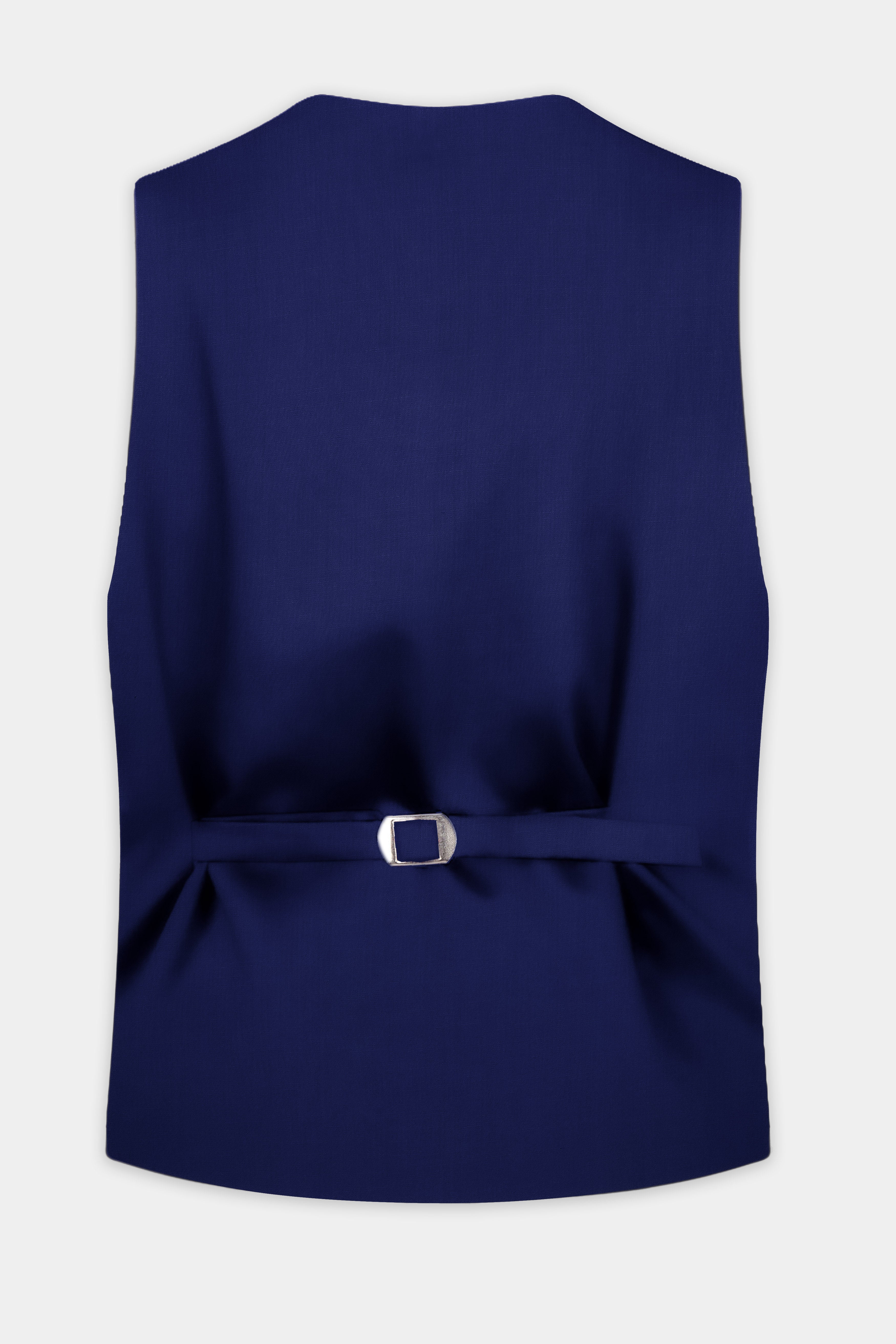 Celestia-Blue Solid Wool Rich Slight Stretch Waistcoat