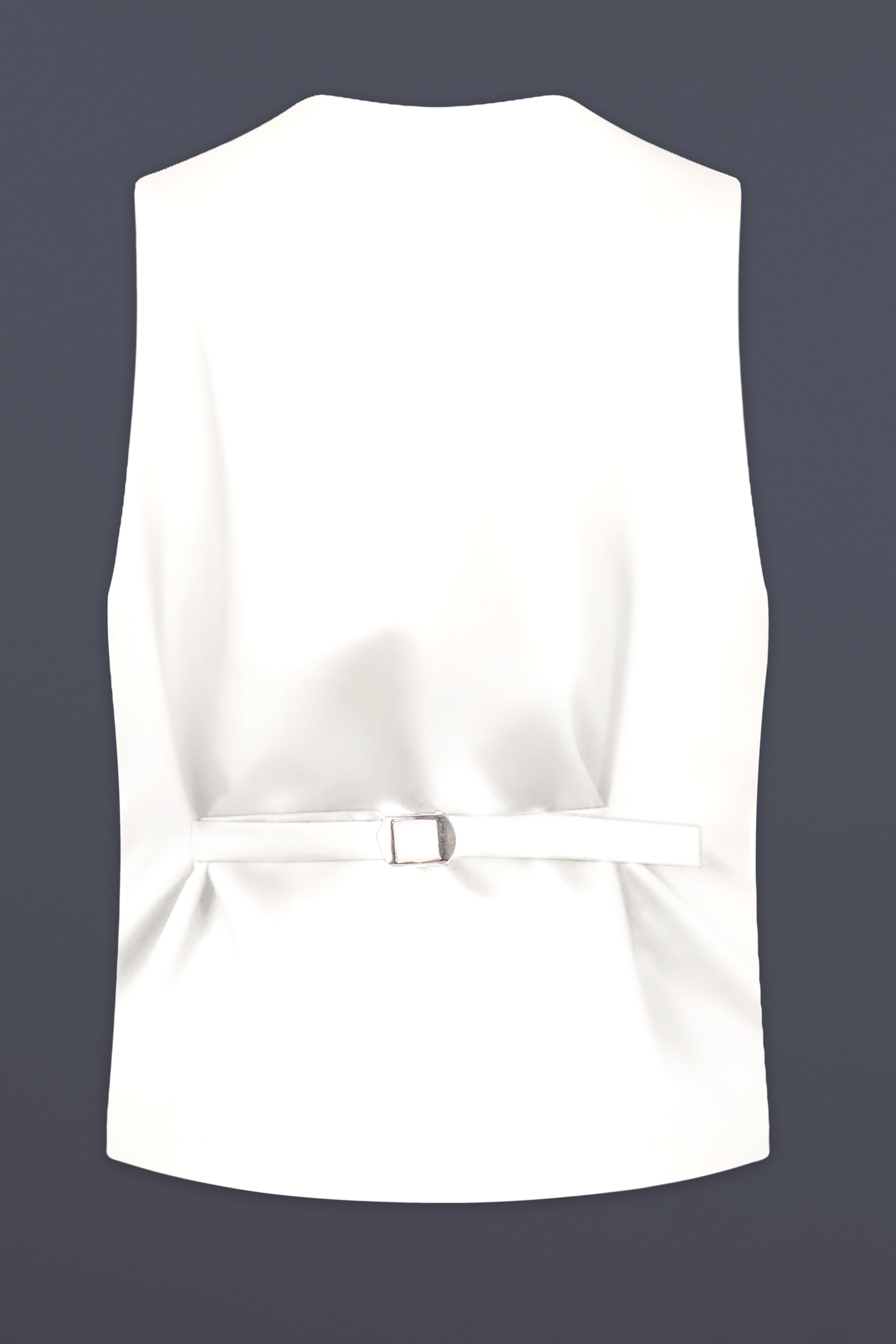 Off White Solid Wool Rich Slight Stretch Waistcoat