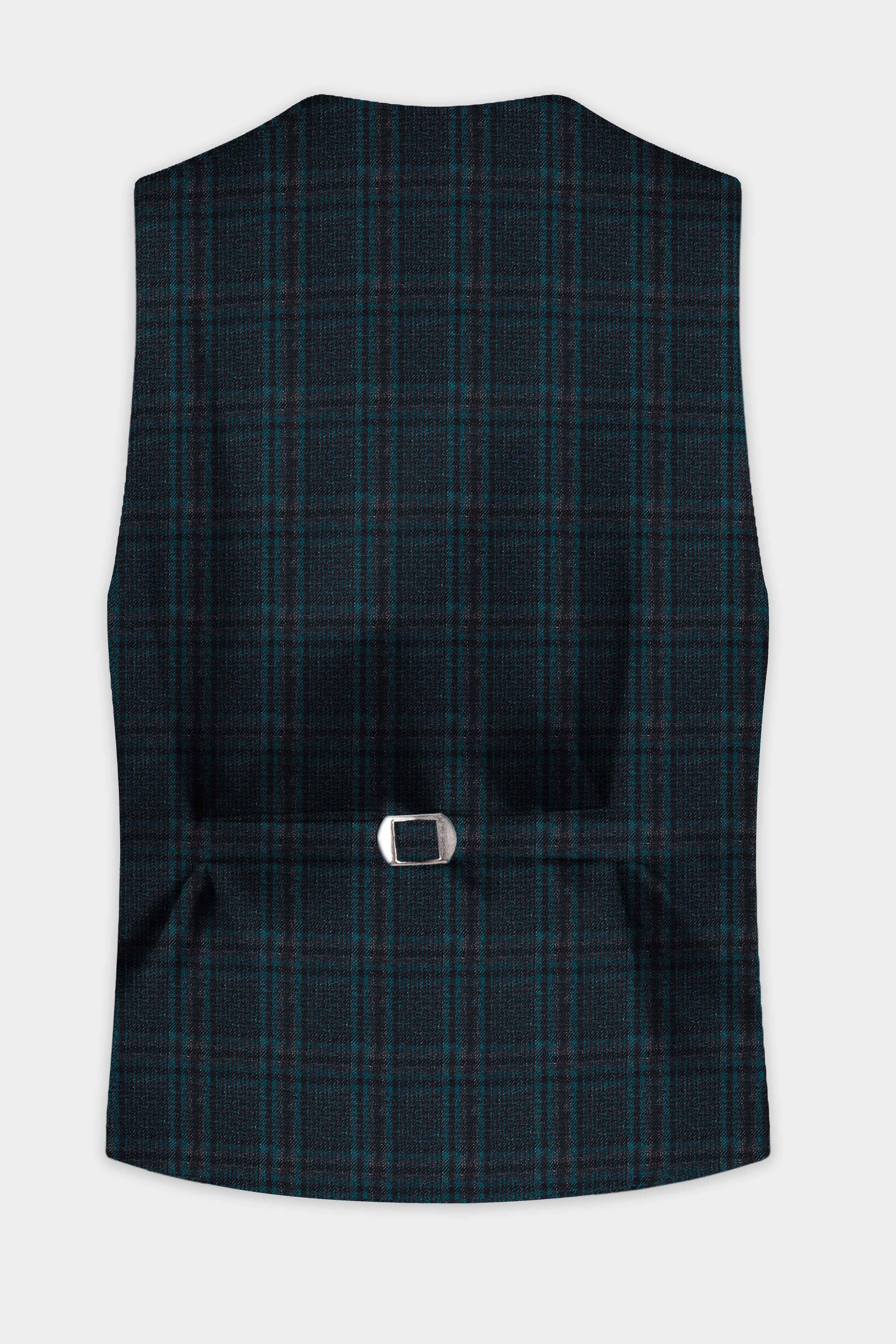 Royale-Cyprus Blue Plaid Tweed Waistcoat