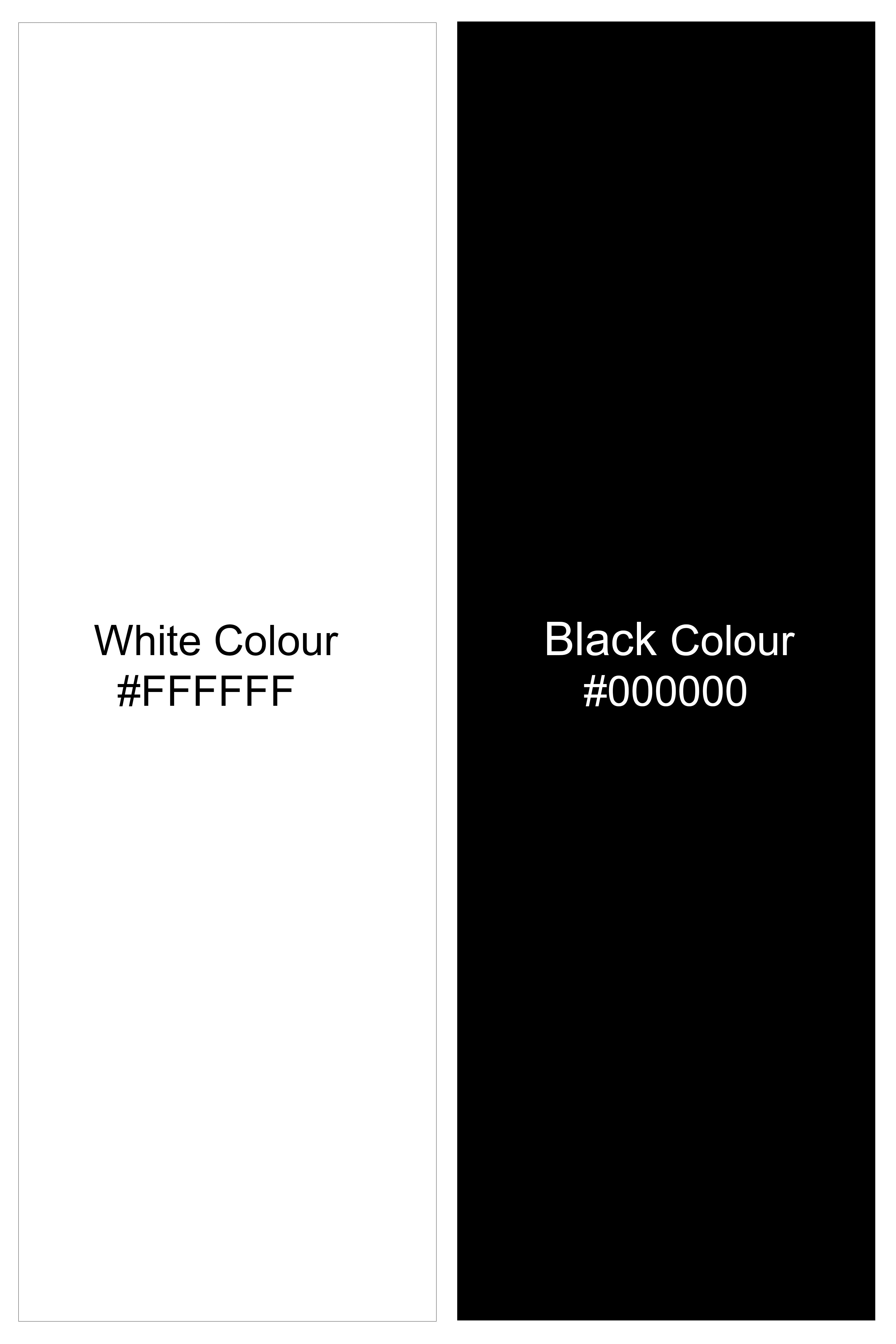 Doodle Luxe-Bright White Cartoon Clipart Printed Cotton Waistcoat