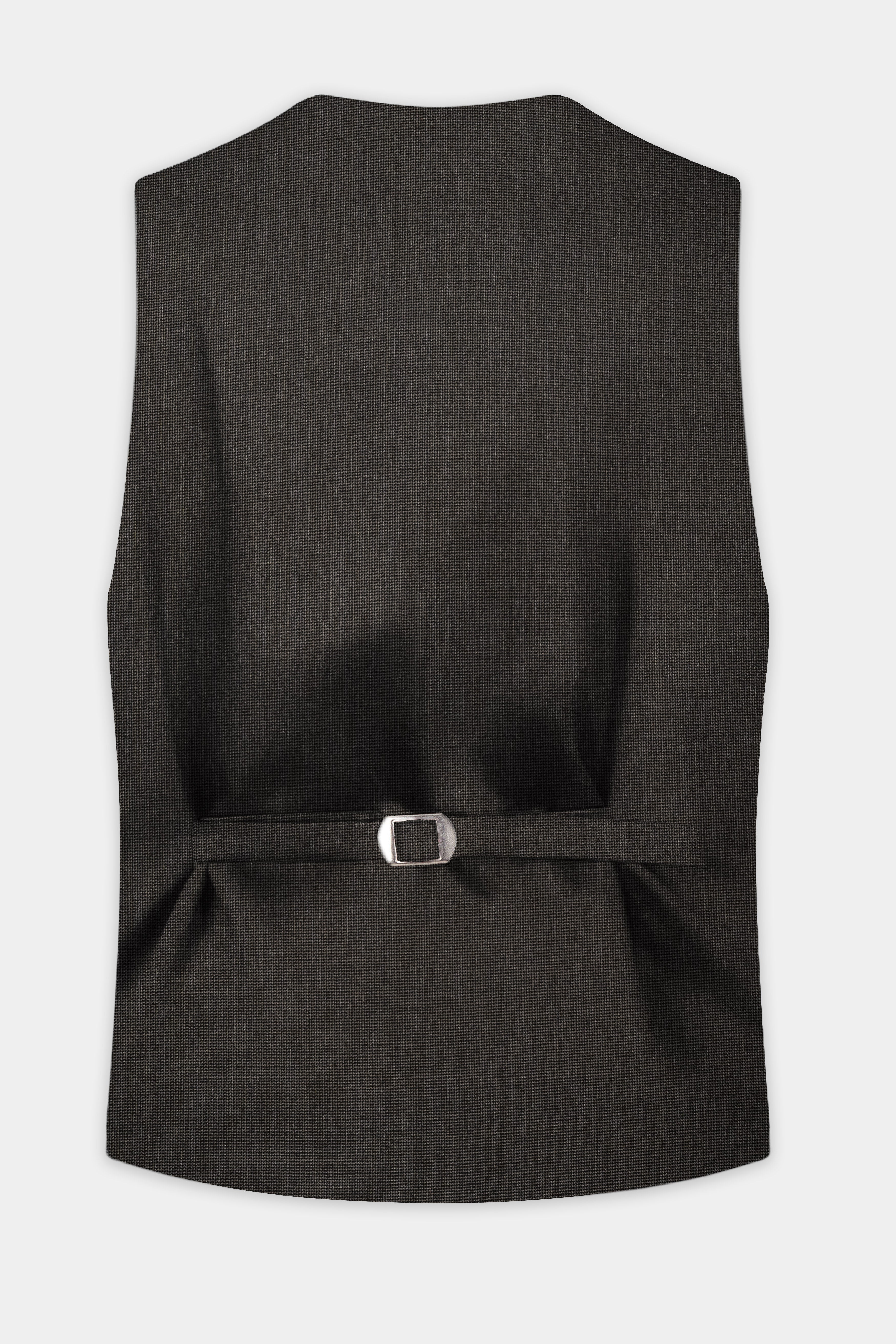 Granite Grid-Piano Gray houndstooth Textured Wool Rich Waistcoat