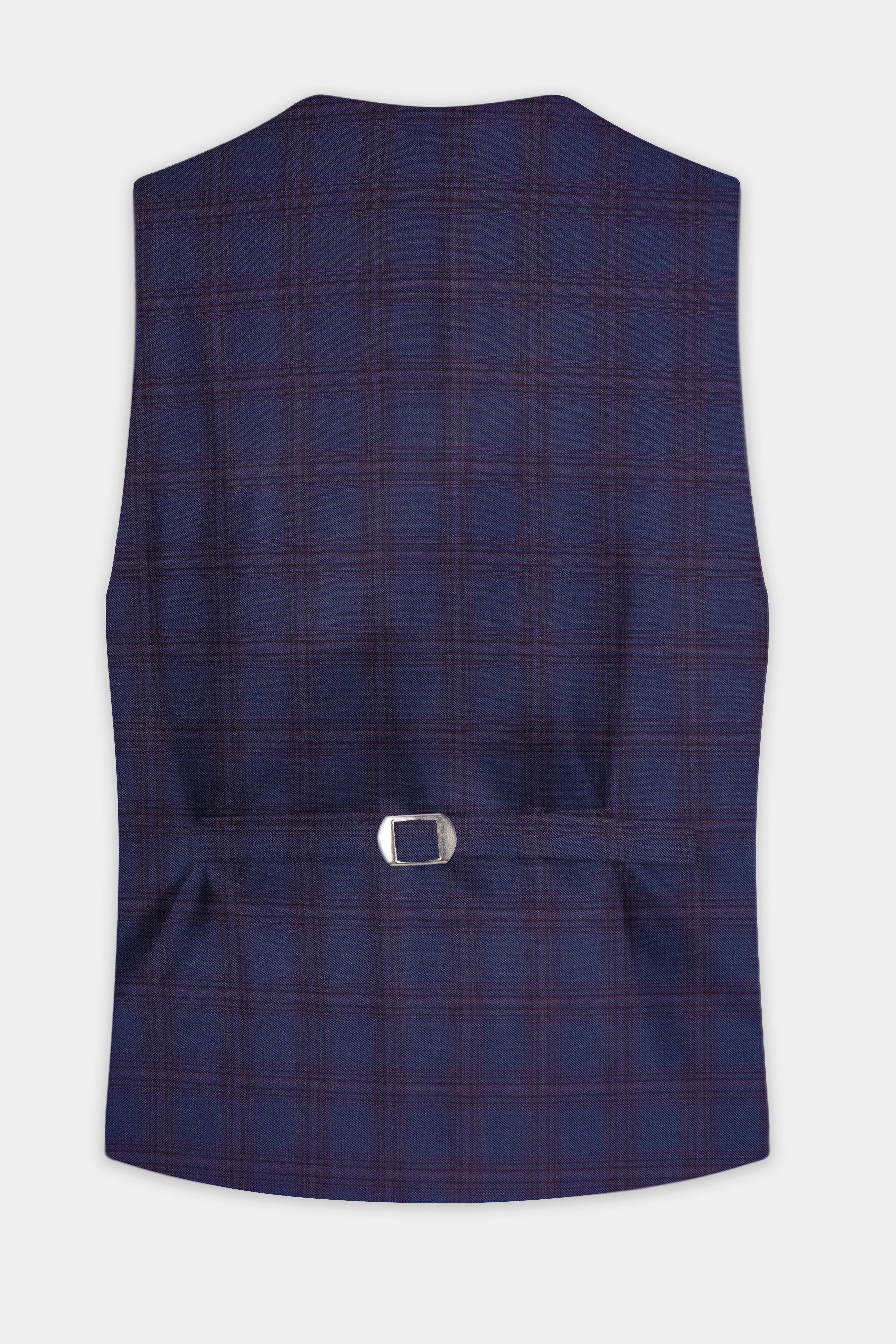 Ocean Crest-Martinique Blue Plaid Wool Rich Waistcoat