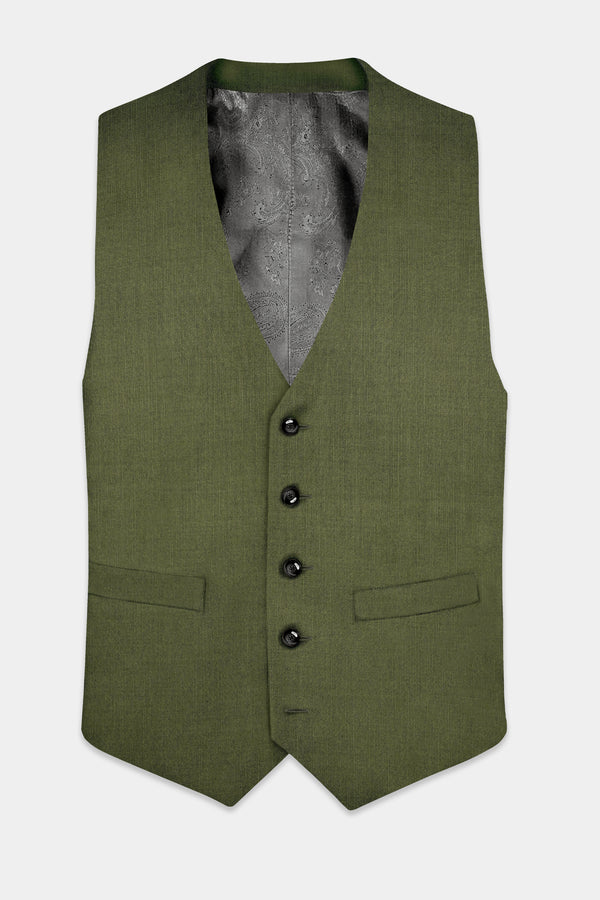 Sentinel-Rifle Green Solid Wool Rich Waistcoat