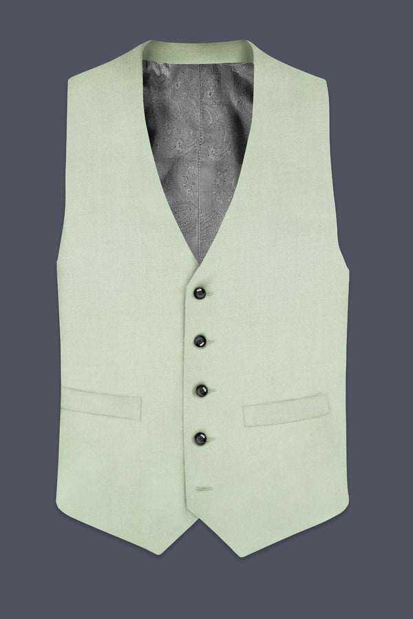 Lichen-Norway Green Solid Wool Rich Waistcoat
