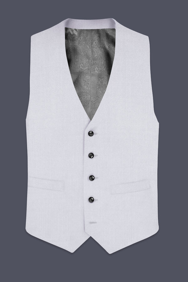 Cinder-Mischka Gray Solid Wool Rich Waistcoat