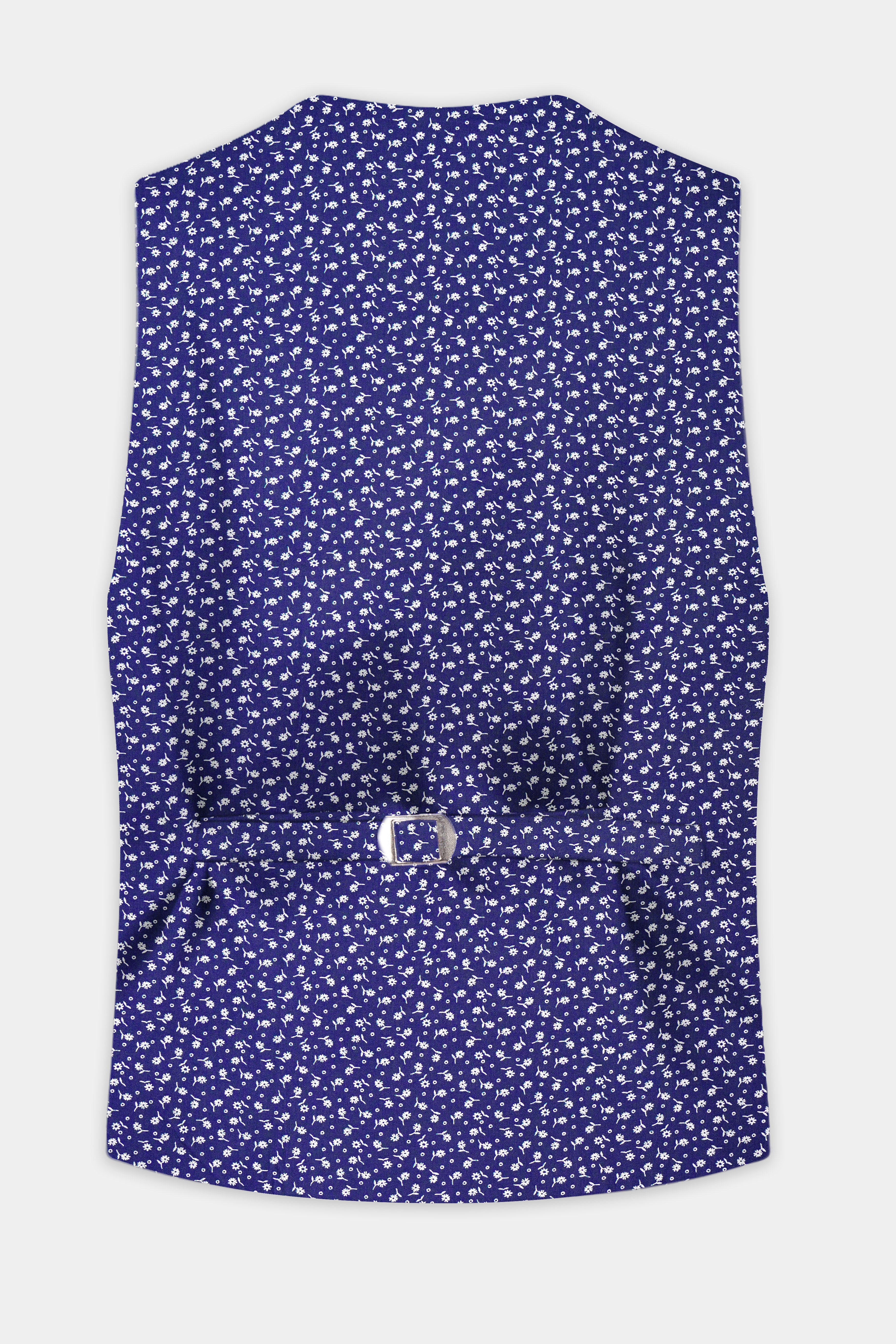 Meteorite Blue Printed Cotton Waistcoat