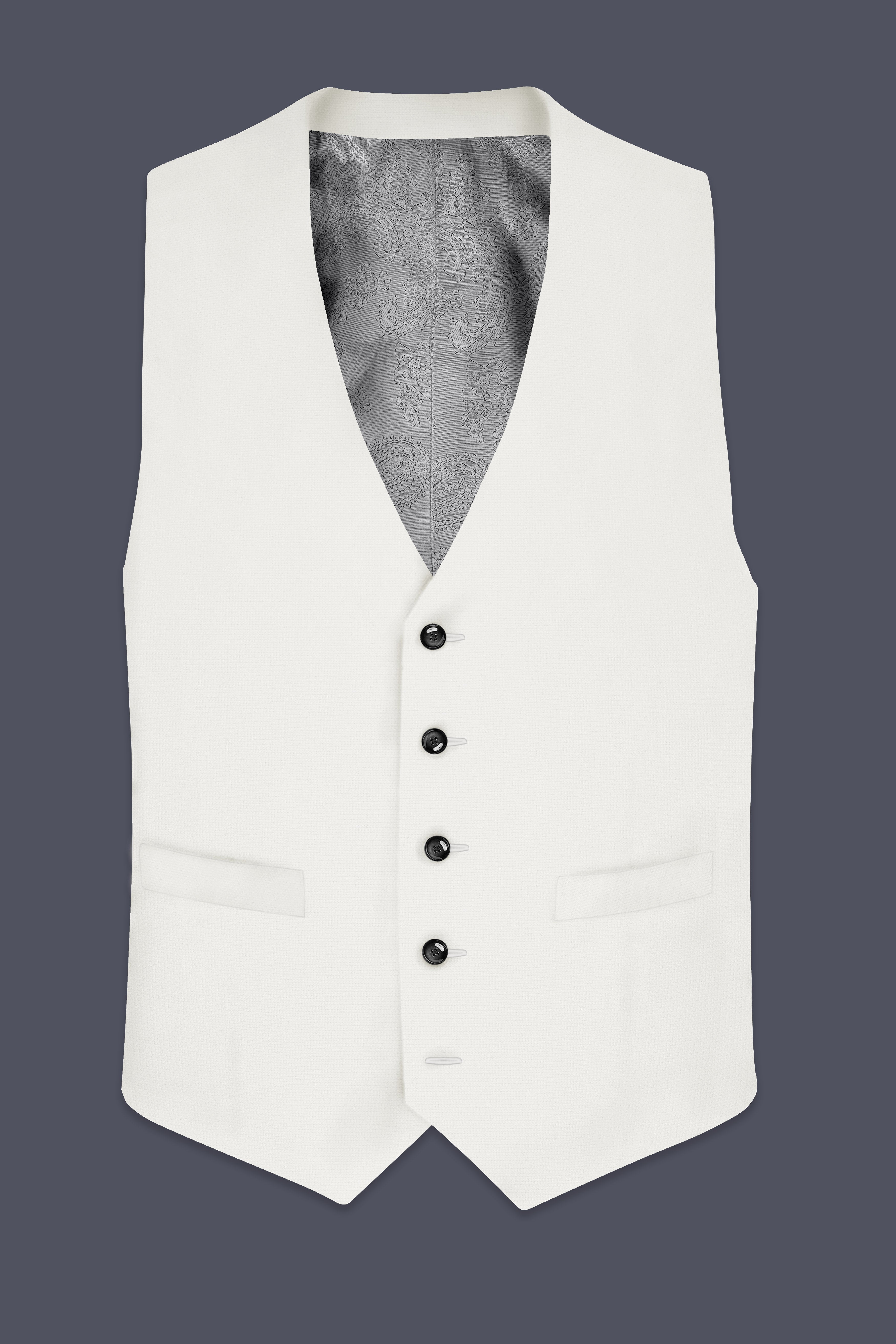 Merino Cream Solid Cotton Waistcoat