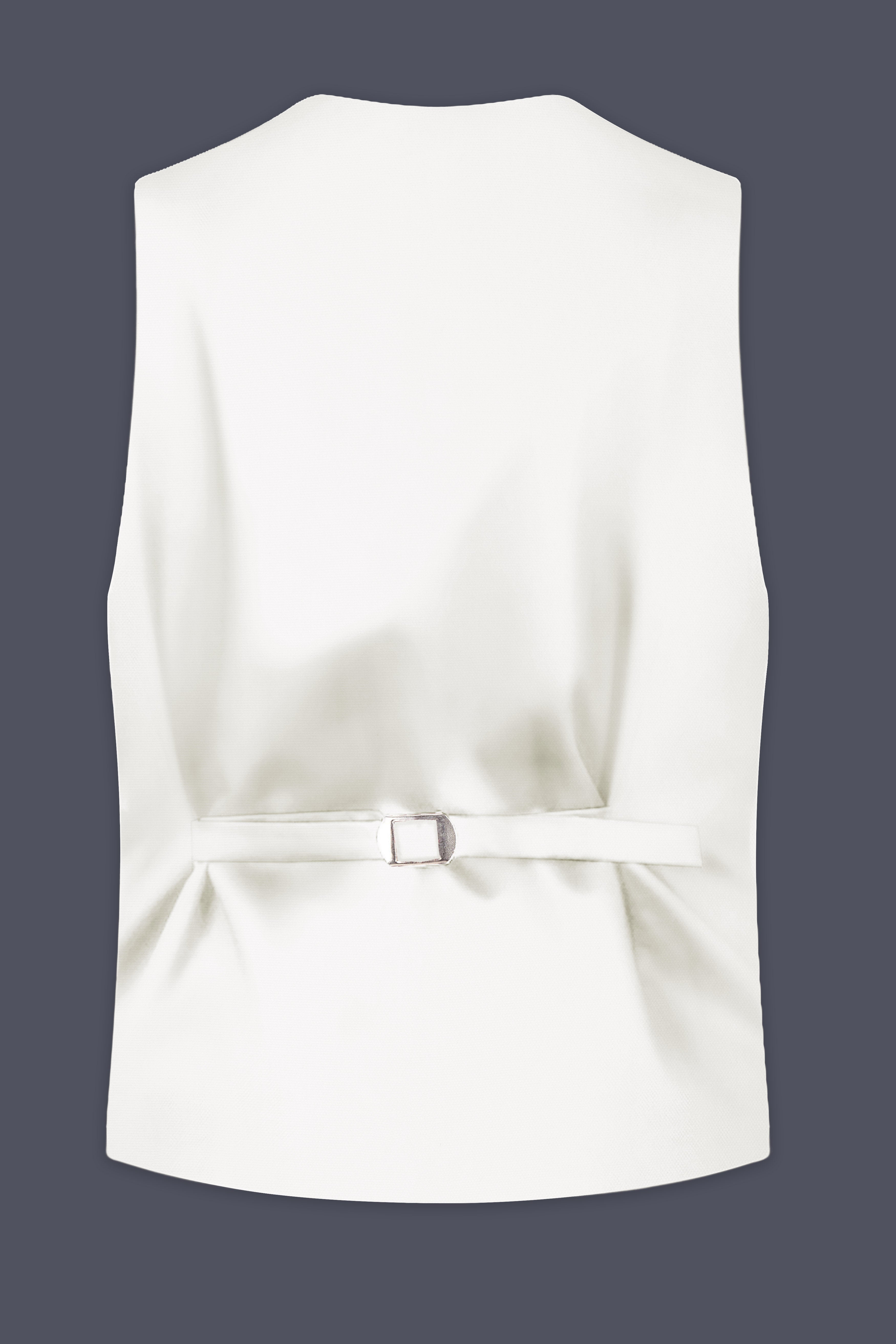Merino Cream Solid Cotton Waistcoat