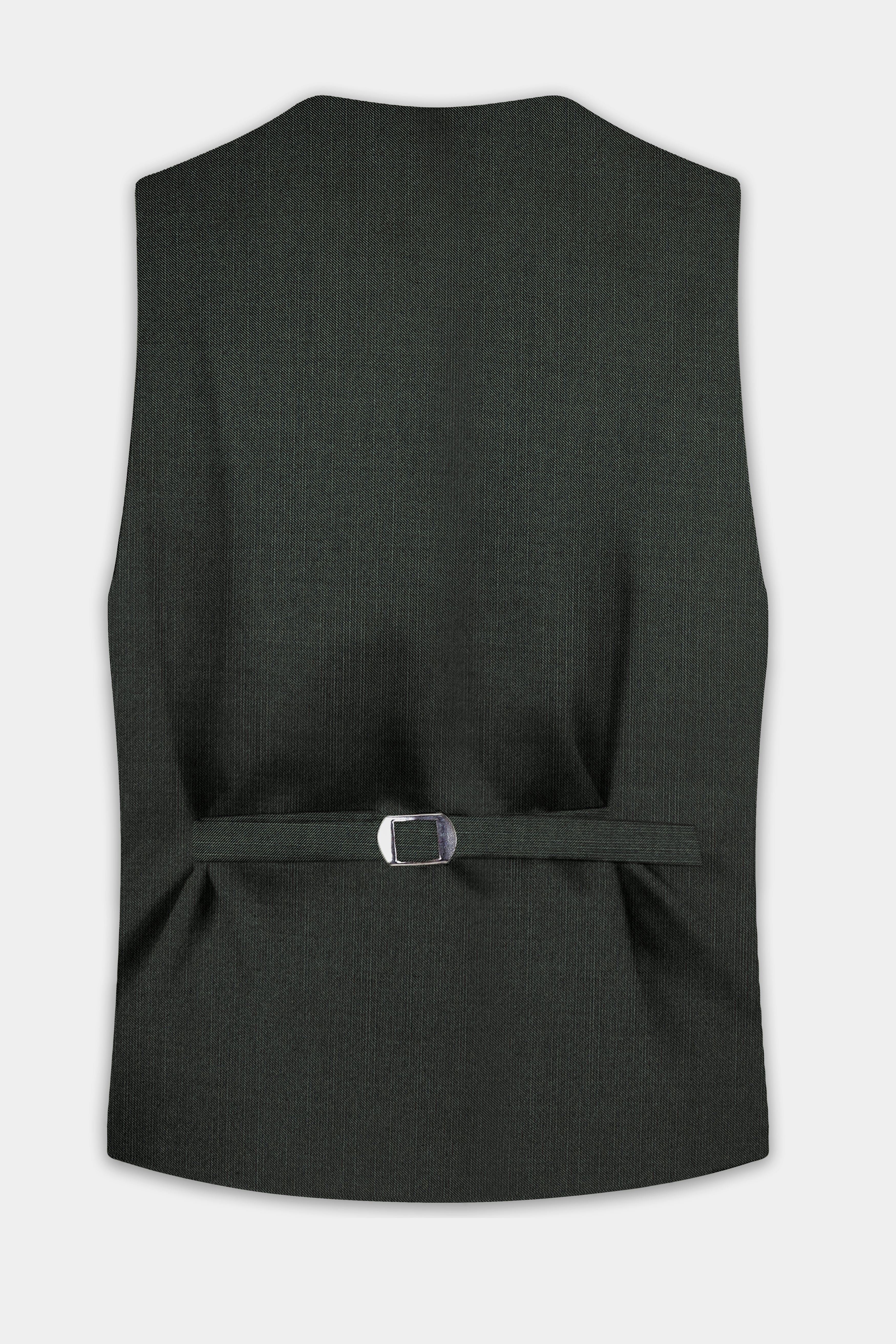 Shafton-Mine Shaft Green Solid Wool Rich Stretchable Waistcoat
