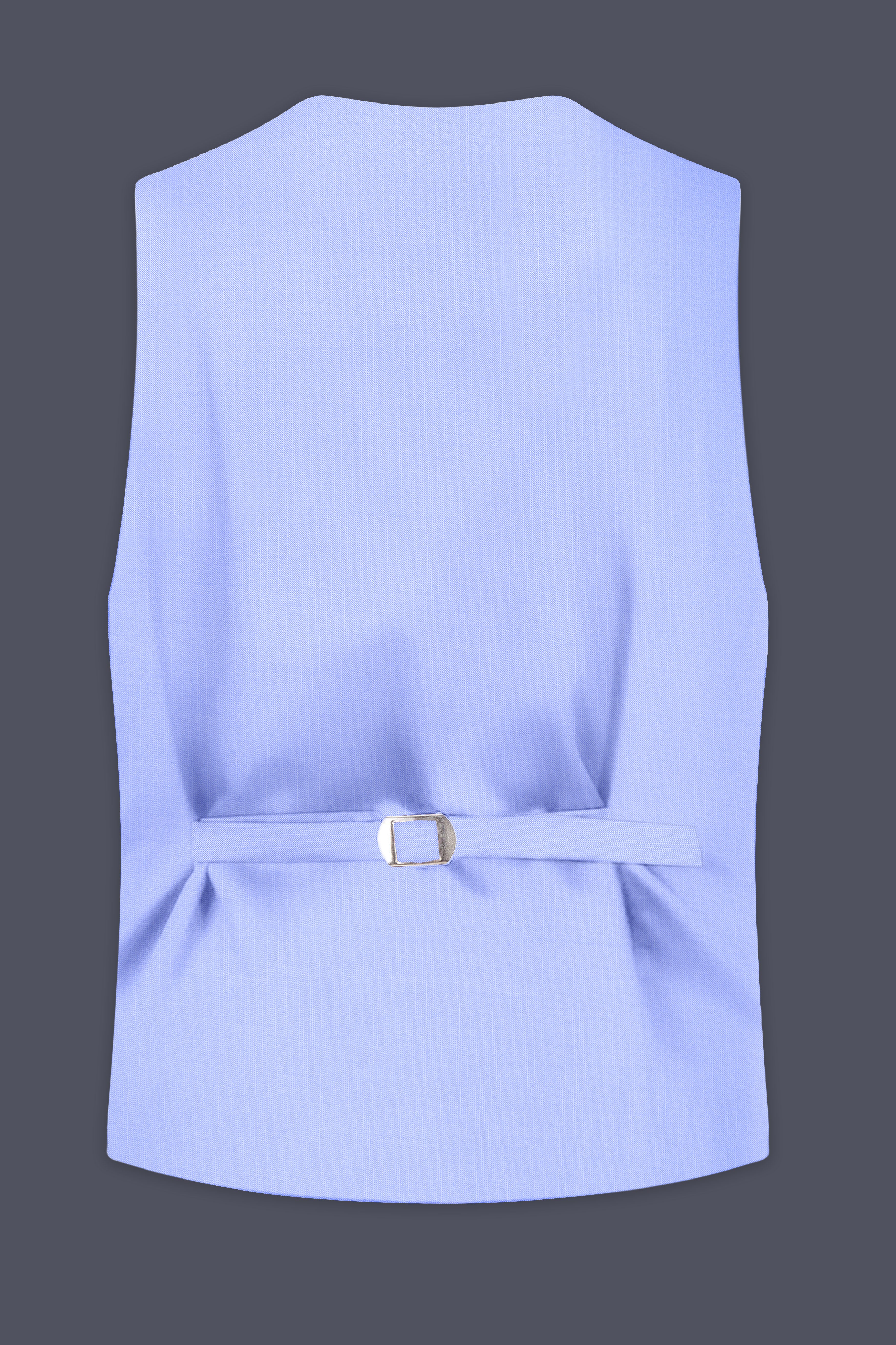 Periwinkle Blue Solid Wool Rich Stretchable Waistcoat