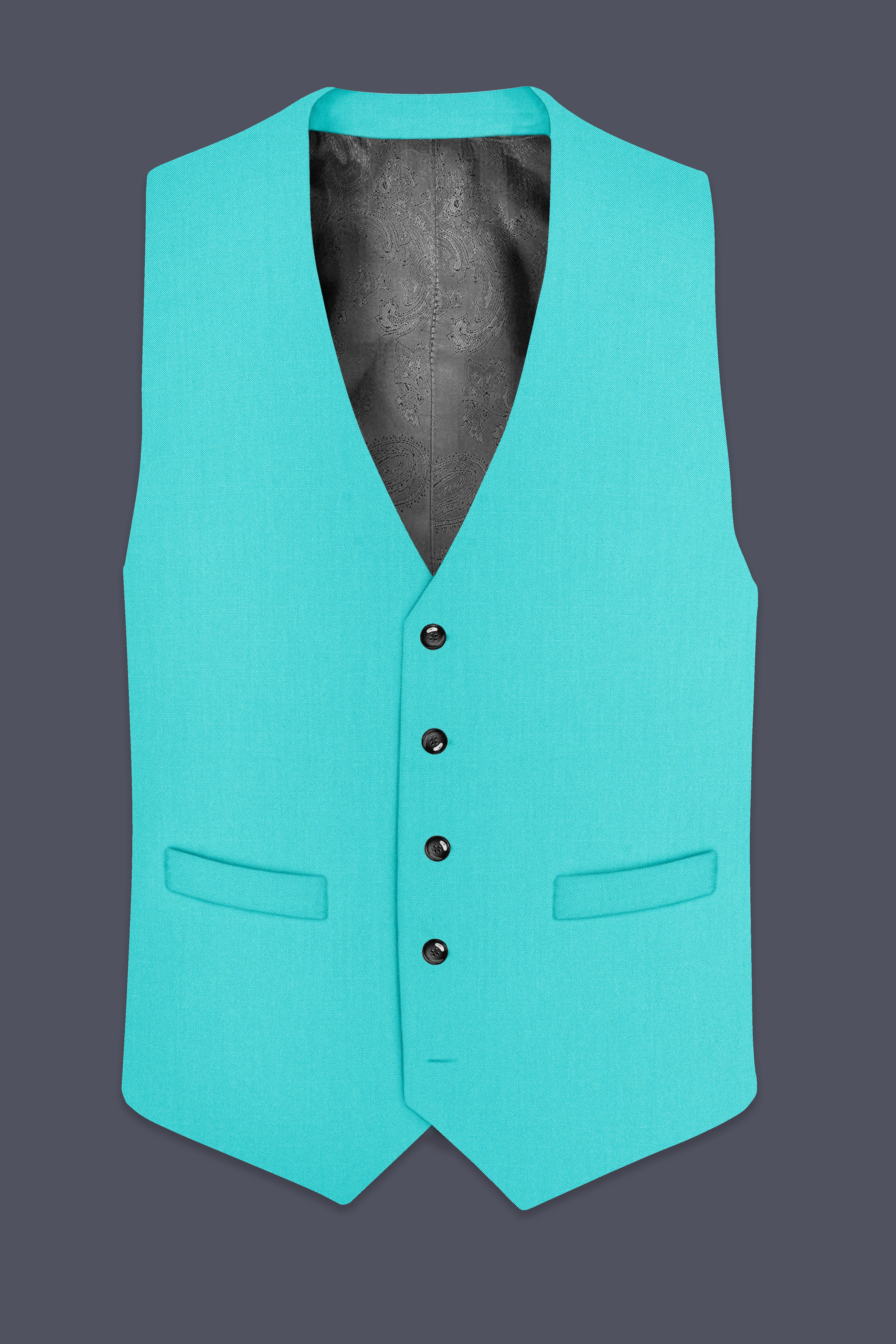 Aegir-Viking Blue Wool Rich Stretchable Waistcoat