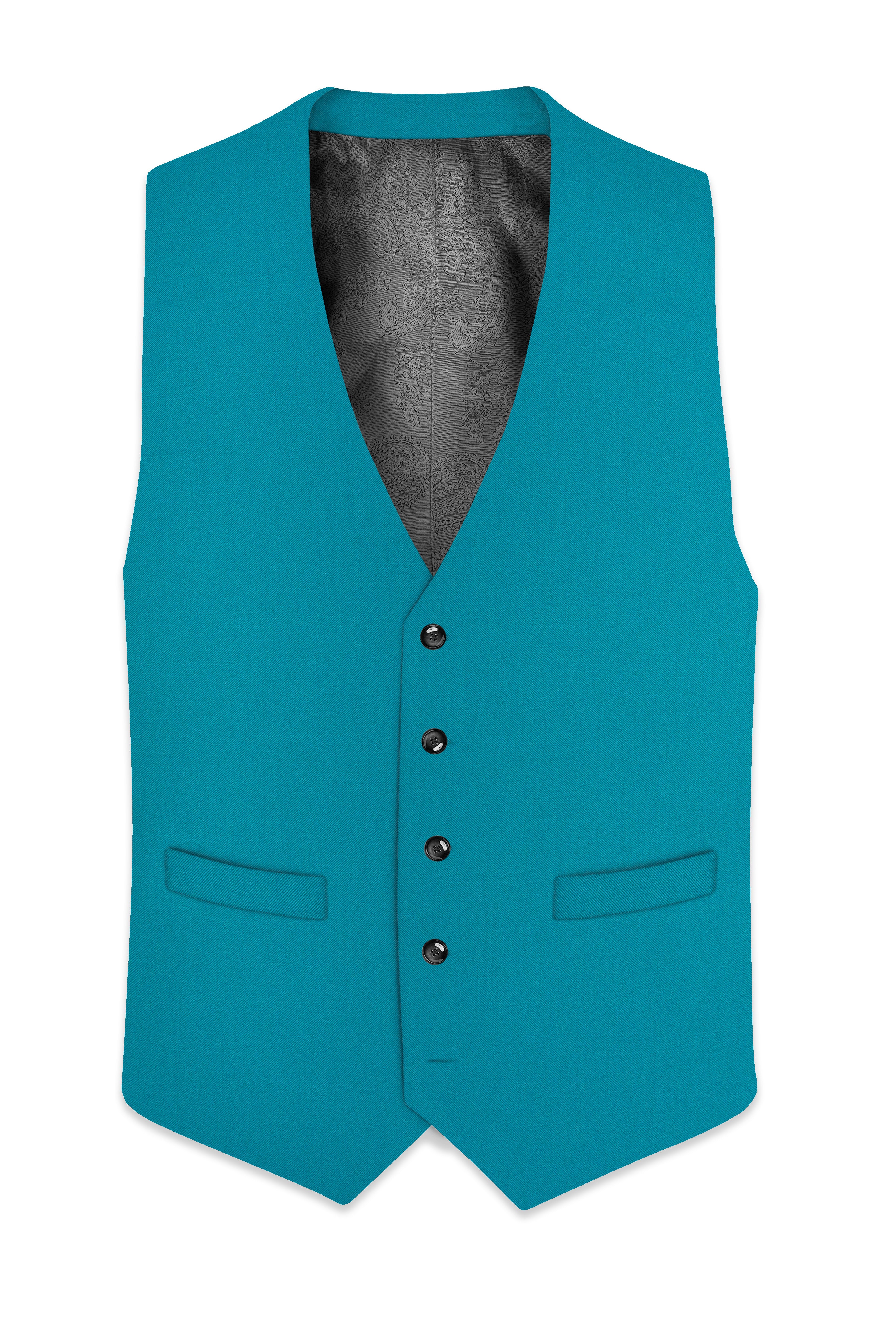 Zephir-Surfie Green Wool Rich Stretchable Waistcoat