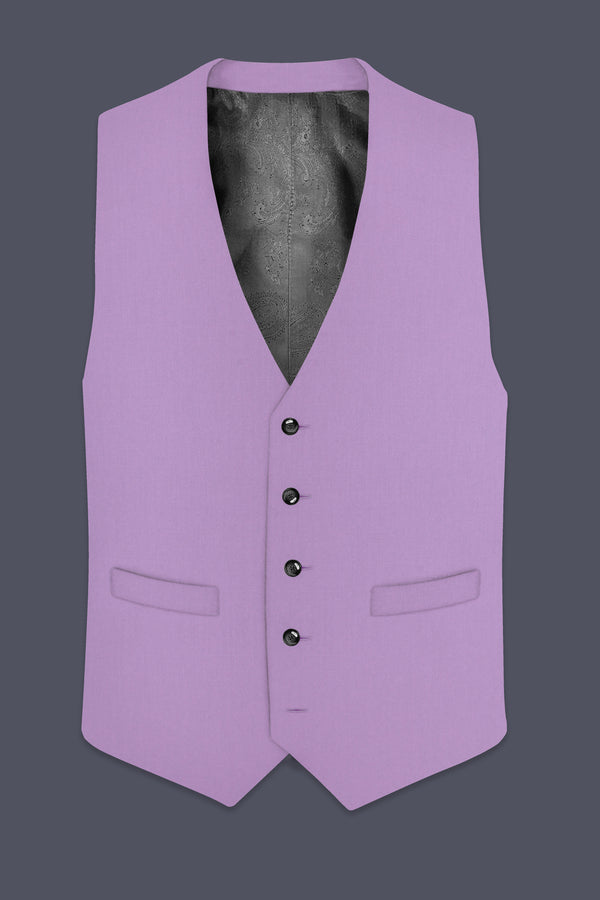 Roylen-Mountbatten Purple Wool Rich Double Breasted Stretchable Waistcoat