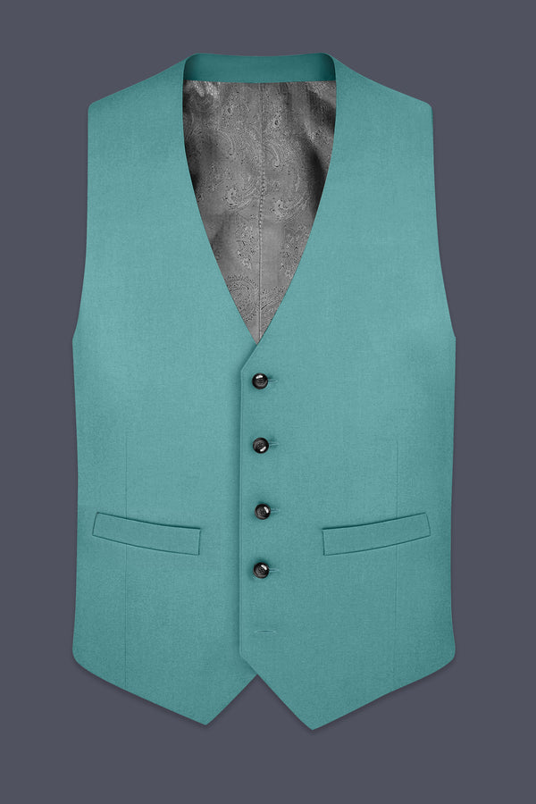 Travirid-Gothic Green Wool Rich Stretchable Waistcoat