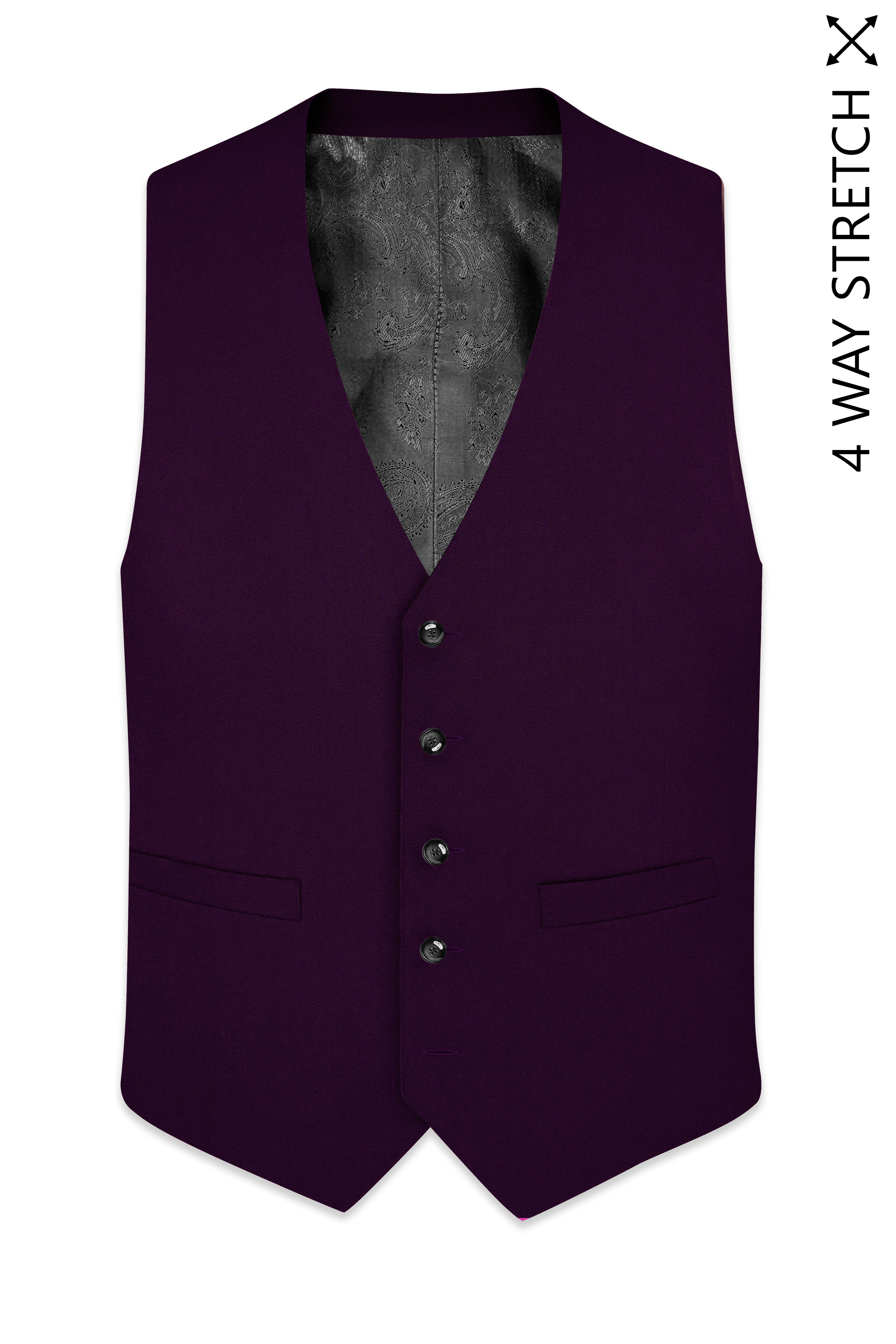 Purvian-Rasin Purple Wool Rich Waistcoat