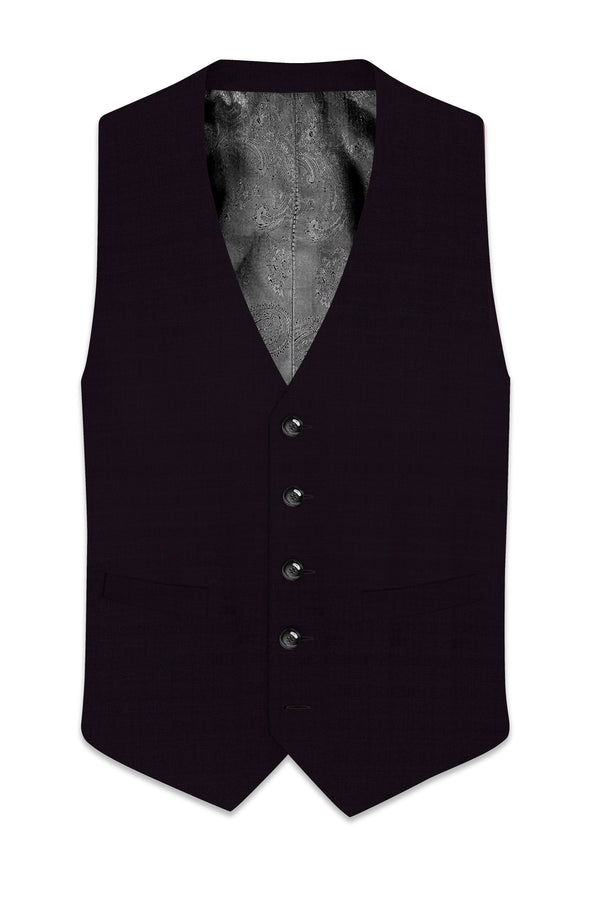 Noctivra-Cinder Black Wool Rich Waistcoats